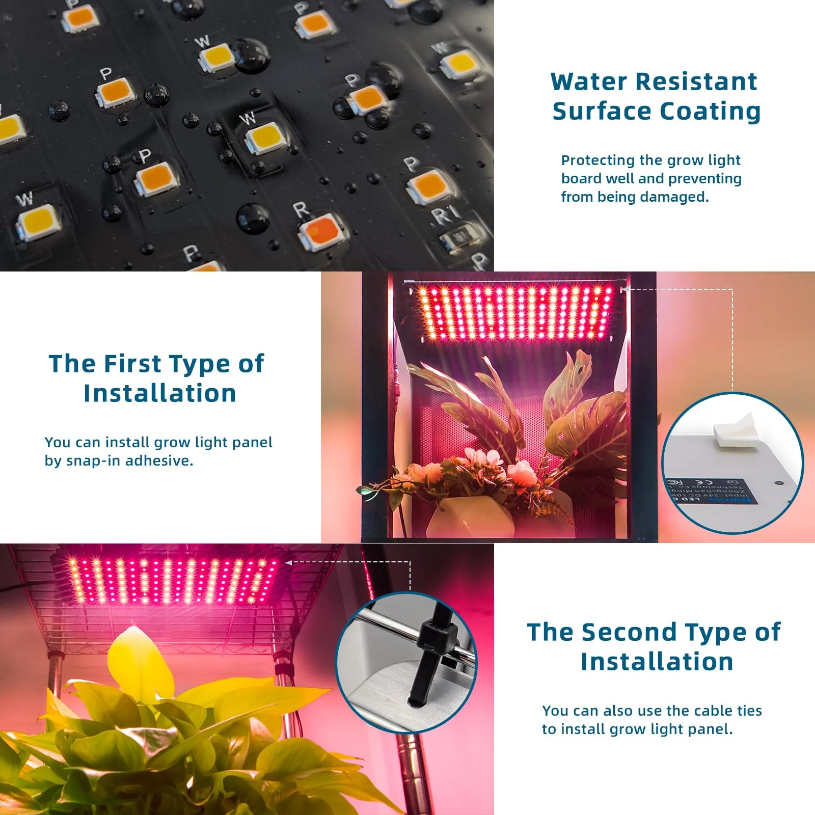 Barrina 10W LED Grow Light Panels 3-Spectrum | Full Spectrum, Dimmable & Timer | DC10 - Image 4