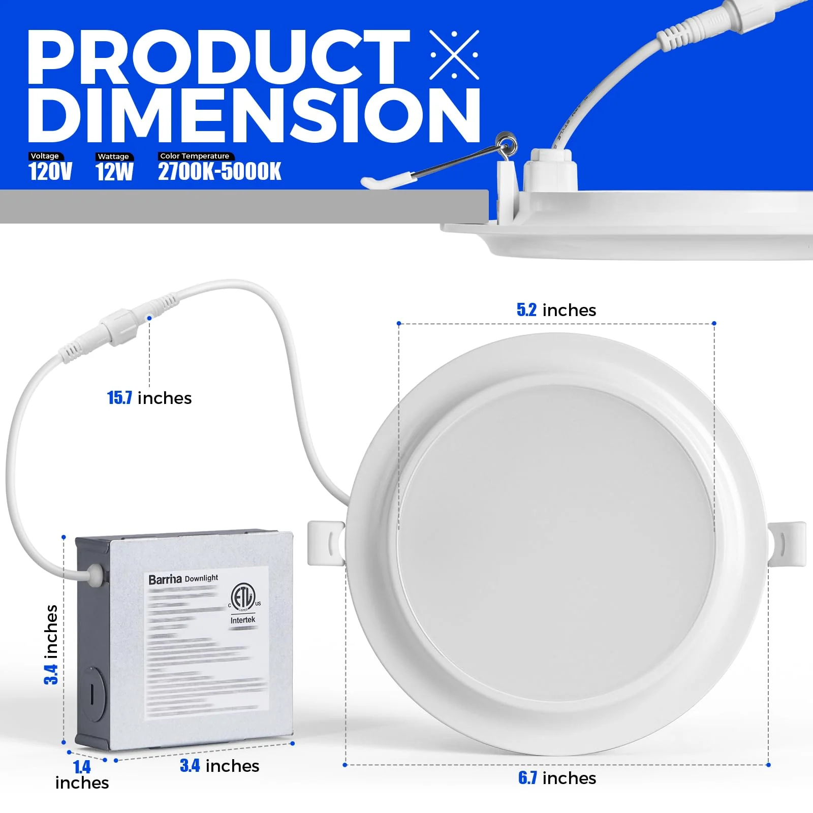 Barrina 12W LED Recessed Lights 1400LM | Ultra-thin & Dimmable - Image 8