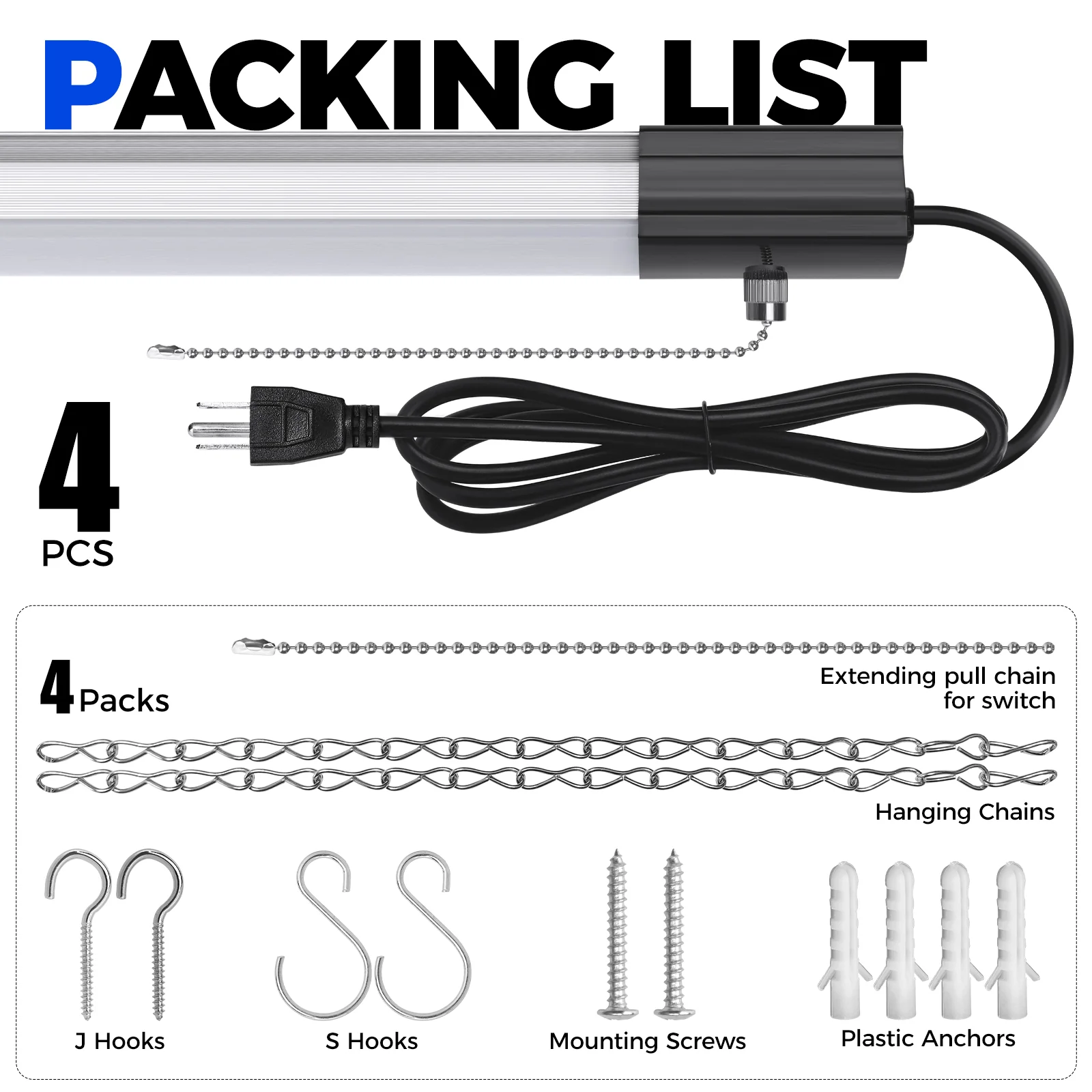 Barrina 168W LED Shop Lights 8FT 5000K 16800LM | Hanging, Linkable & Power Plug Cords | BS168 - Image 10