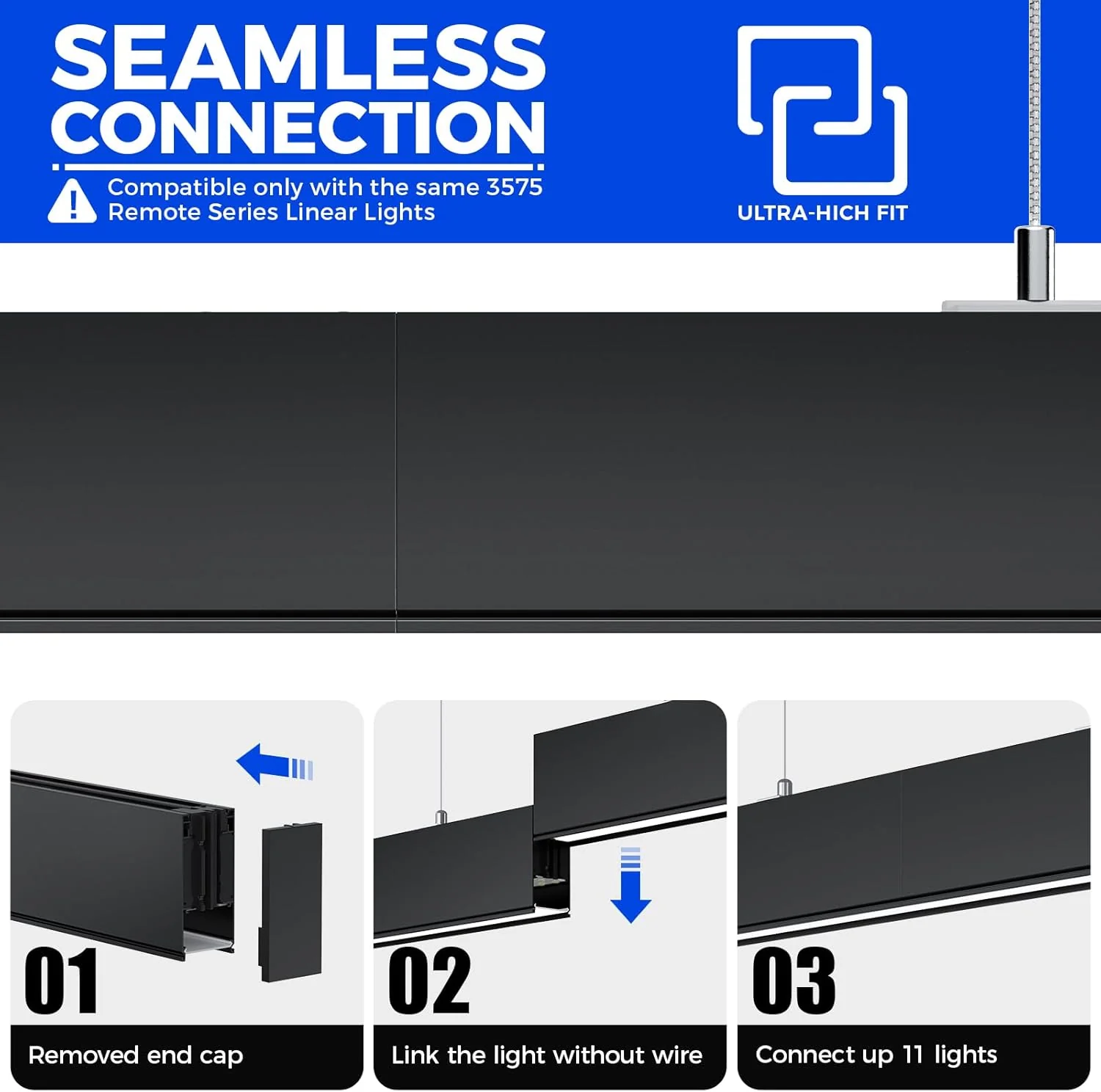 Barrina 3575 Remote Series 2nd-Generation 40W LED Linear Lights 4FT 3000K - 6000K 4000LM | Seamless Connection & Color Changing - Image 3
