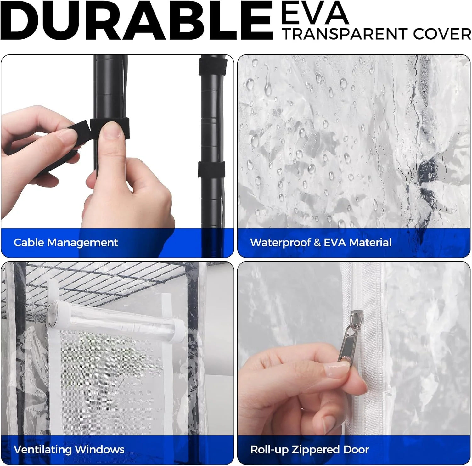 Barrina 4-Tier Plant Stand with 6-Pack T8 30W LED Grow Lights 3FT 5000K | Full Spectrum, Tent, Thermo-Hygrometer & Timer | QI30 - Image 7