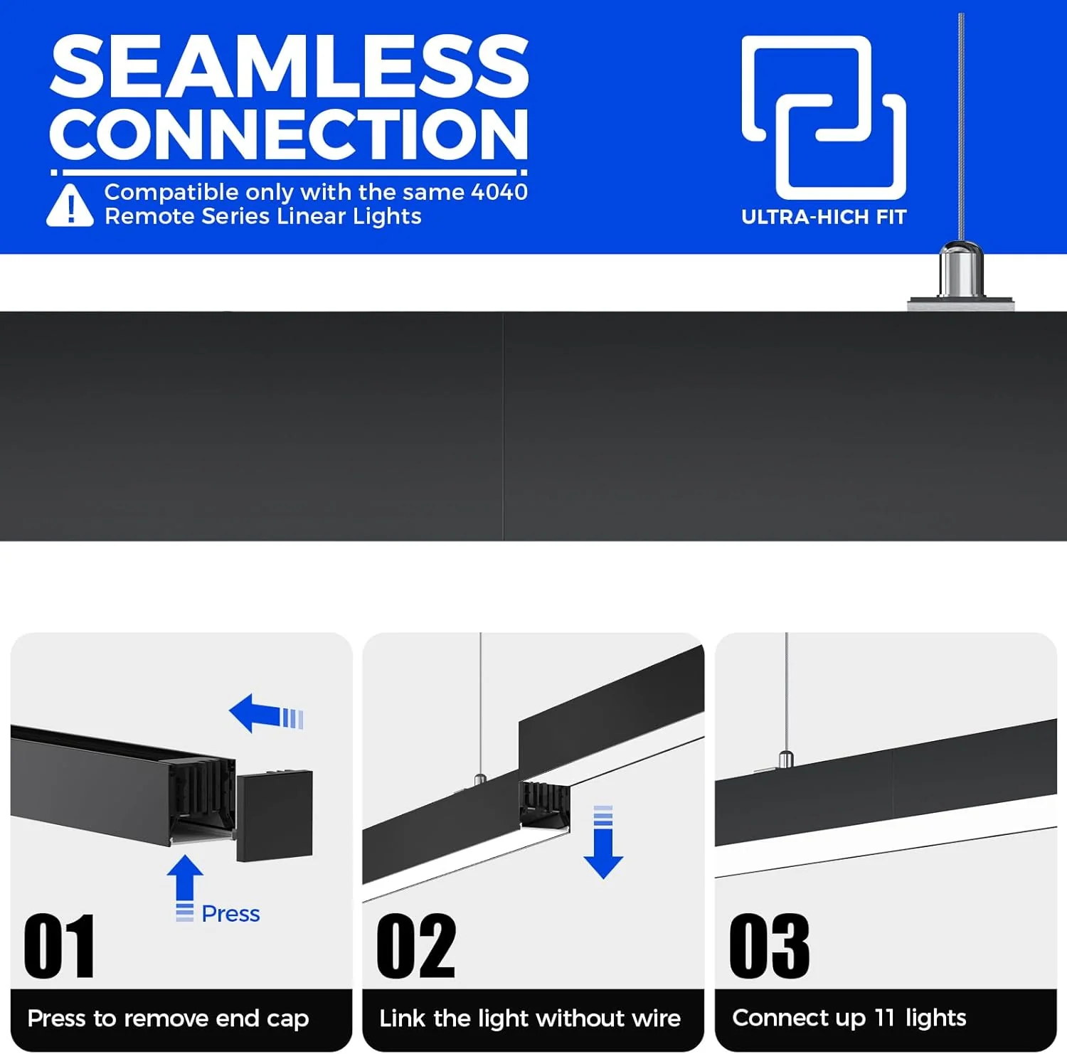 Barrina 4040 Remote Series 3rd-Generation 40W LED Linear Lights 4FT 3000K - 6000K 4000LM | Seamless Connection & Color Changing - Image 10