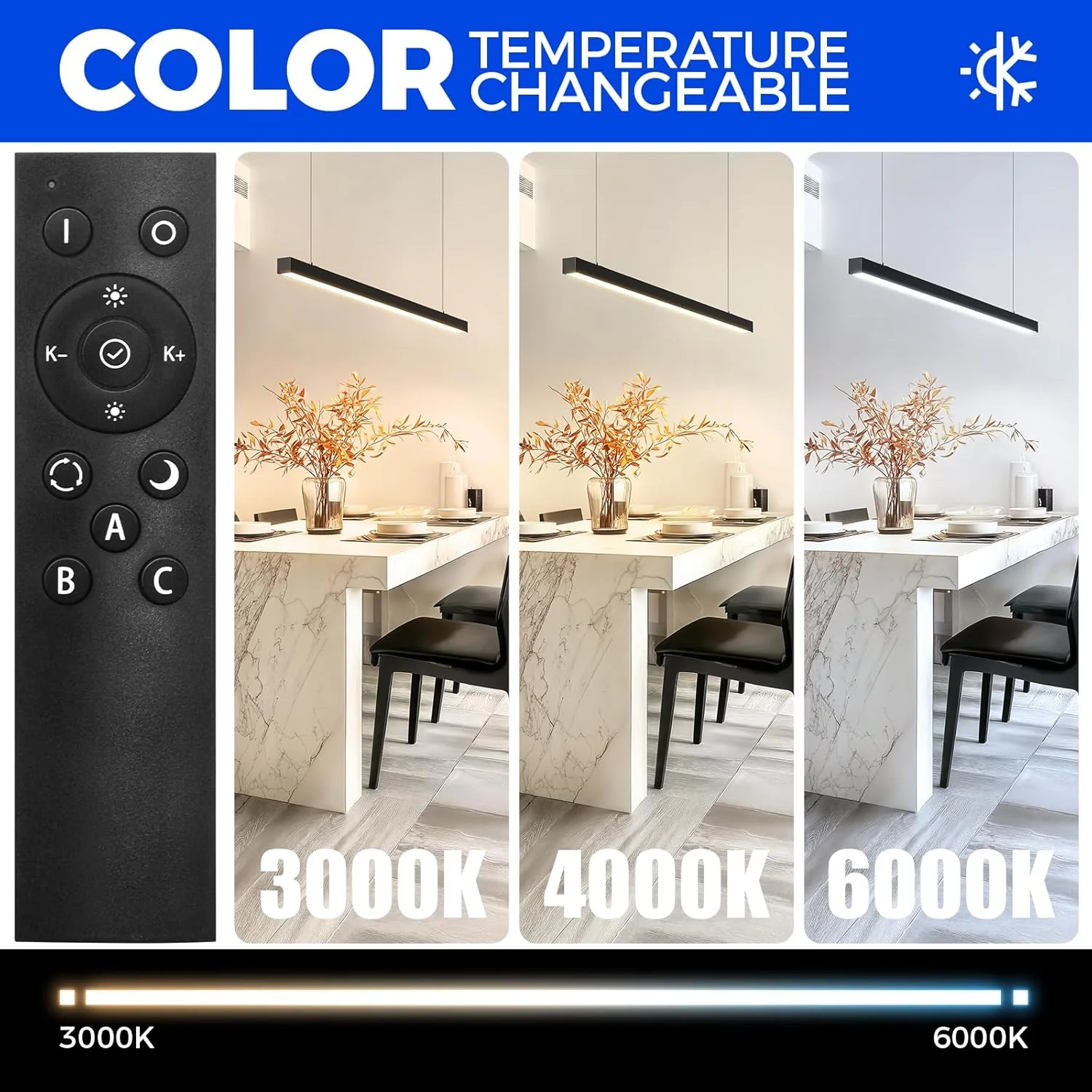 Barrina 4040 Remote Series 3rd-Generation 40W LED Linear Lights 4FT 3000K - 6000K 4000LM | Seamless Connection & Color Changing - Image 6