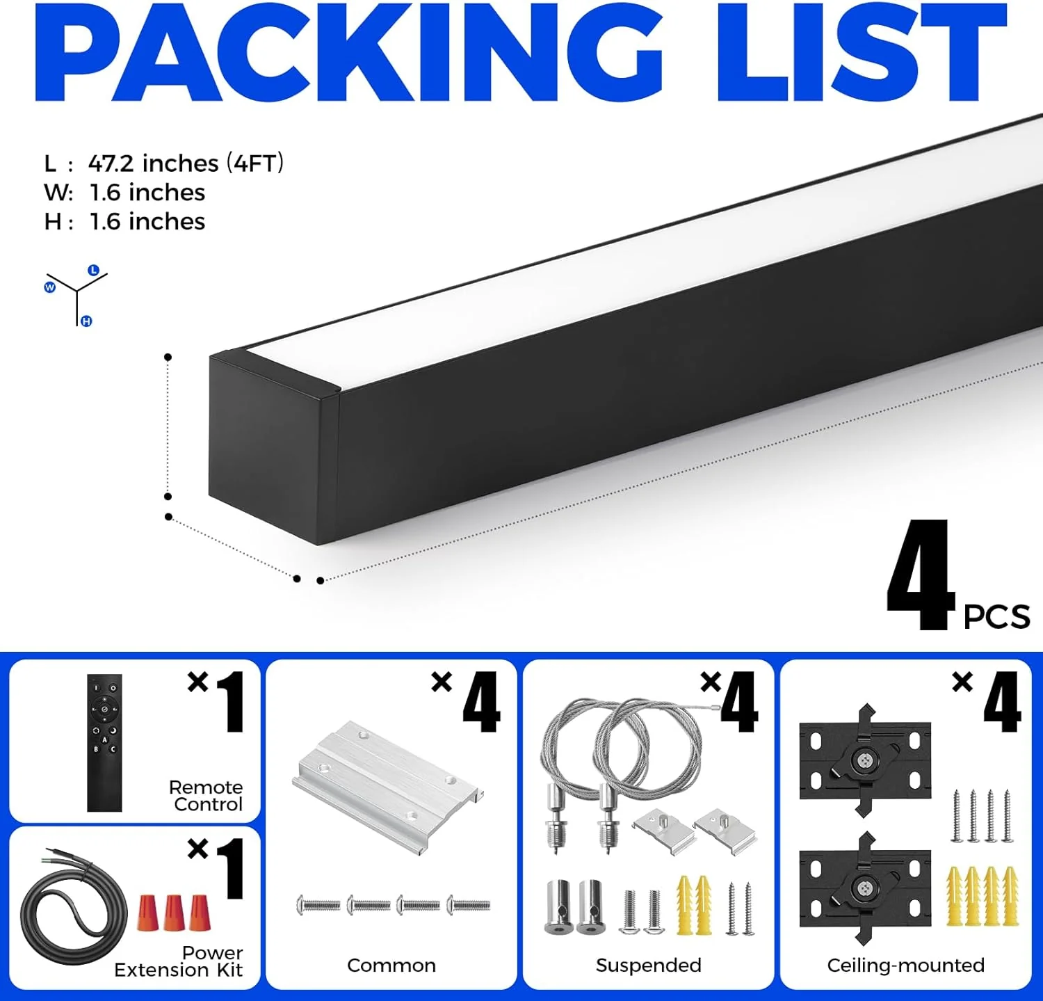 Barrina 4040 Remote Series 3rd-Generation 40W LED Linear Lights 4FT 3000K - 6000K 4000LM | Seamless Connection & Color Changing - Image 9