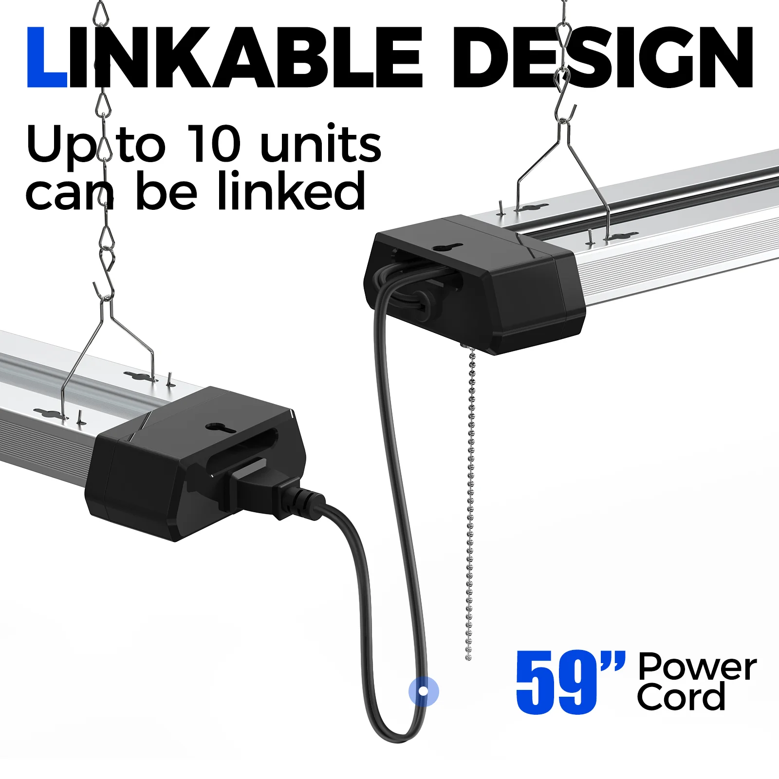 Barrina 42W LED Shop Lights 4FT 5000K 4800LM | Hanging, Linkable & Power Plug Cords | BS42a - Image 7