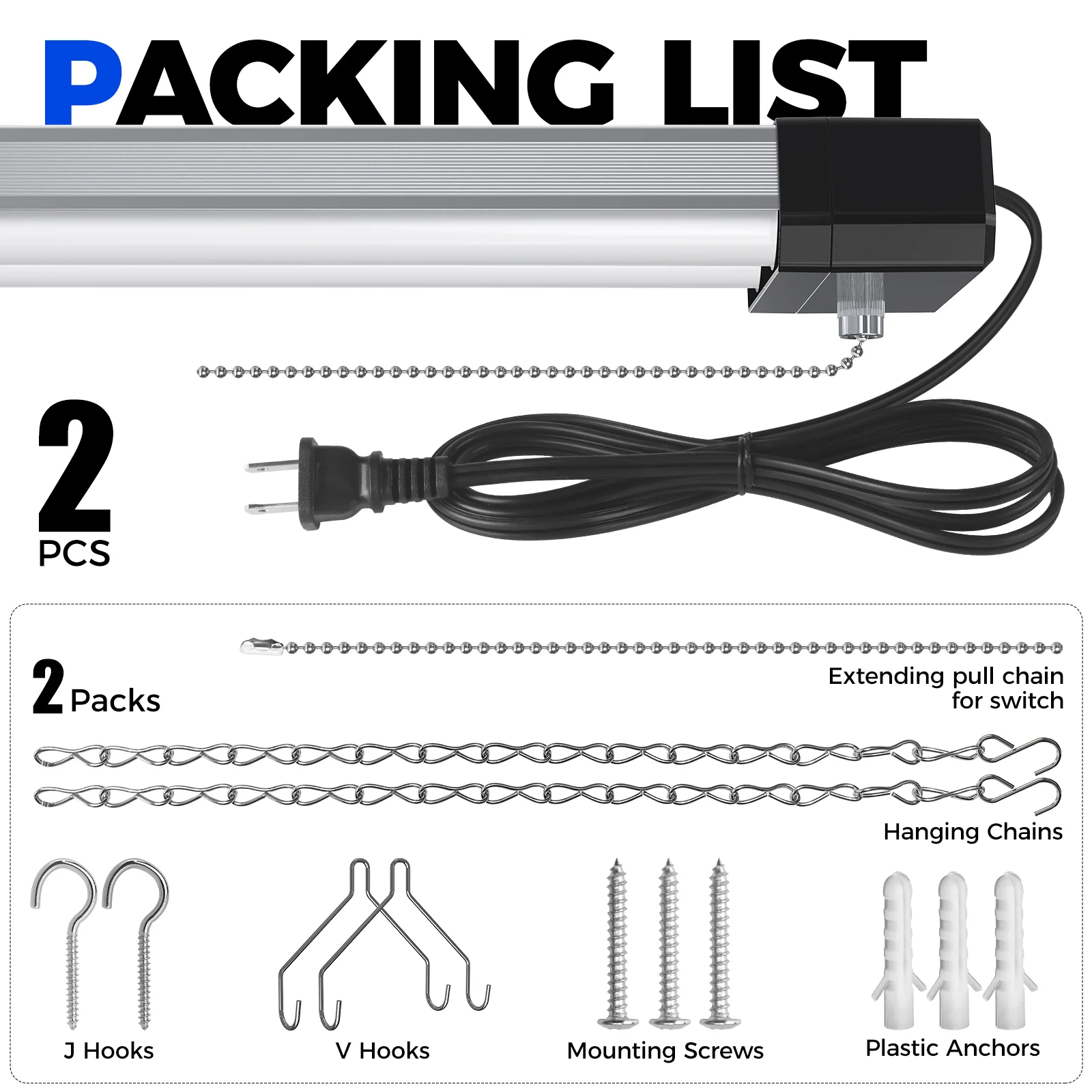 Barrina 42W LED Shop Lights 4FT 5000K 4800LM | Hanging, Linkable & Power Plug Cords | BS42a - Image 9