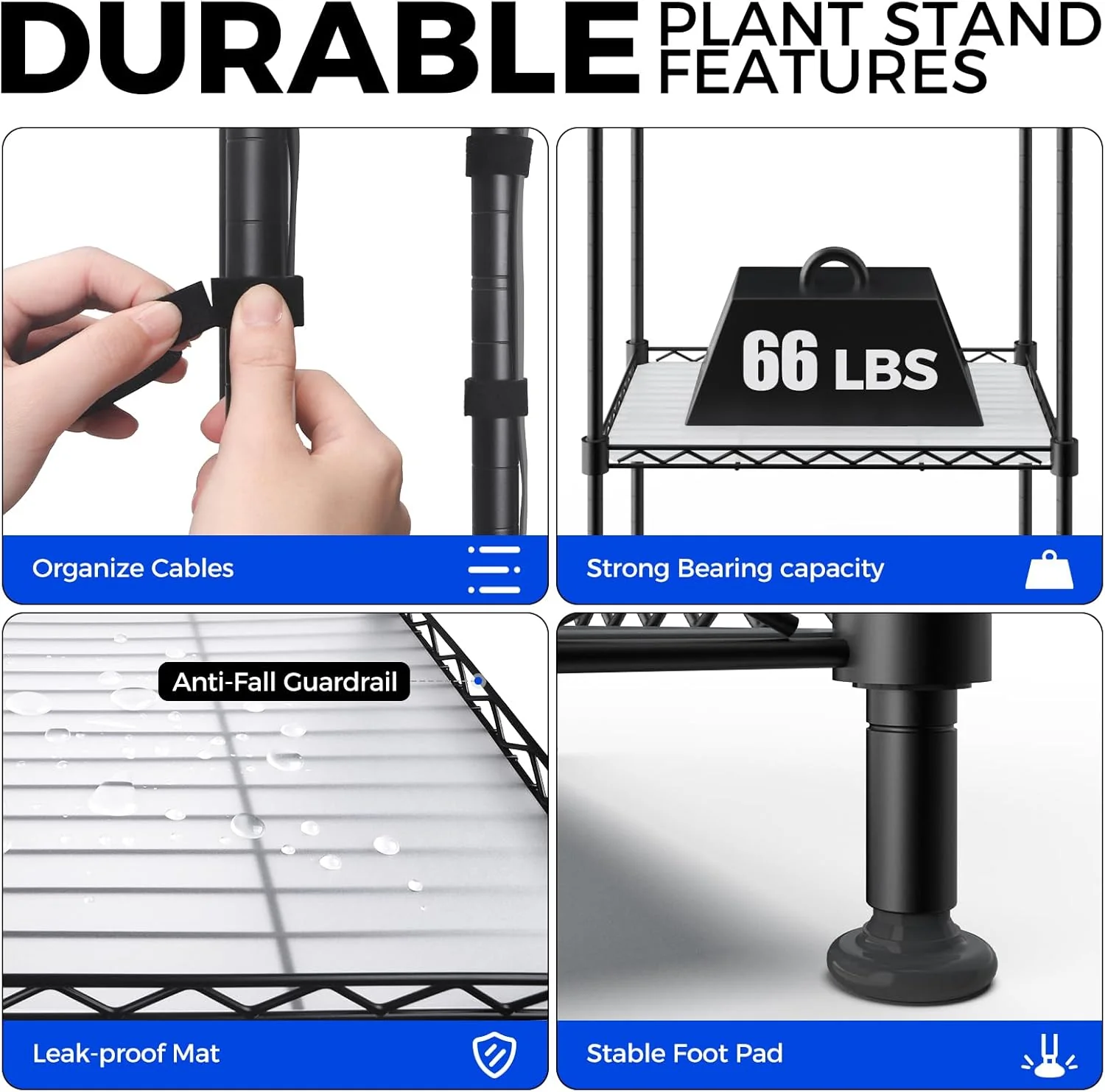 Barrina 5-Tier Plant Stand with 4-Pack 10W Grow Light Panels 3 Spectrums | Full Spectrum & Timer | DC10 - Image 3