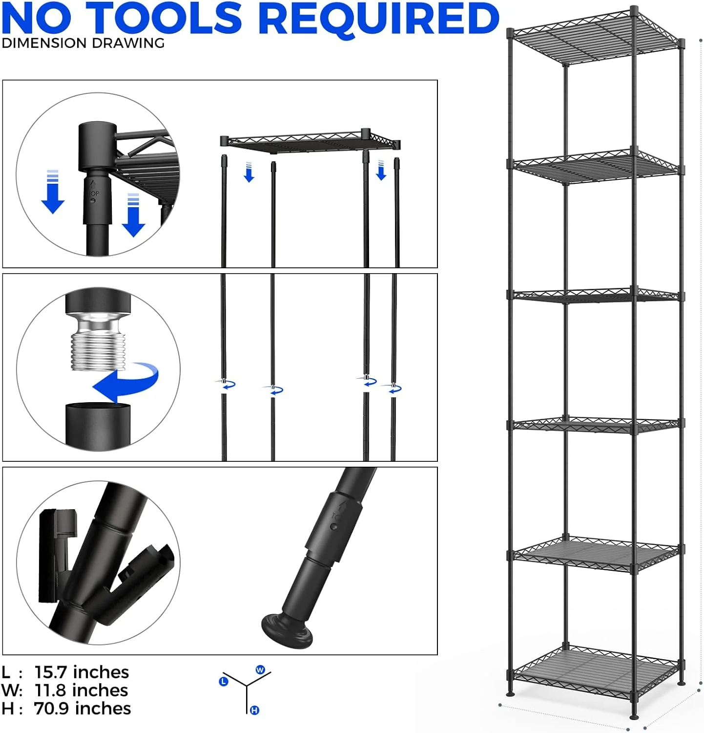 Barrina 5-Tier Plant Stand with 4-Pack 10W Grow Light Panels 3 Spectrums | Full Spectrum & Timer | DC10 - Image 7