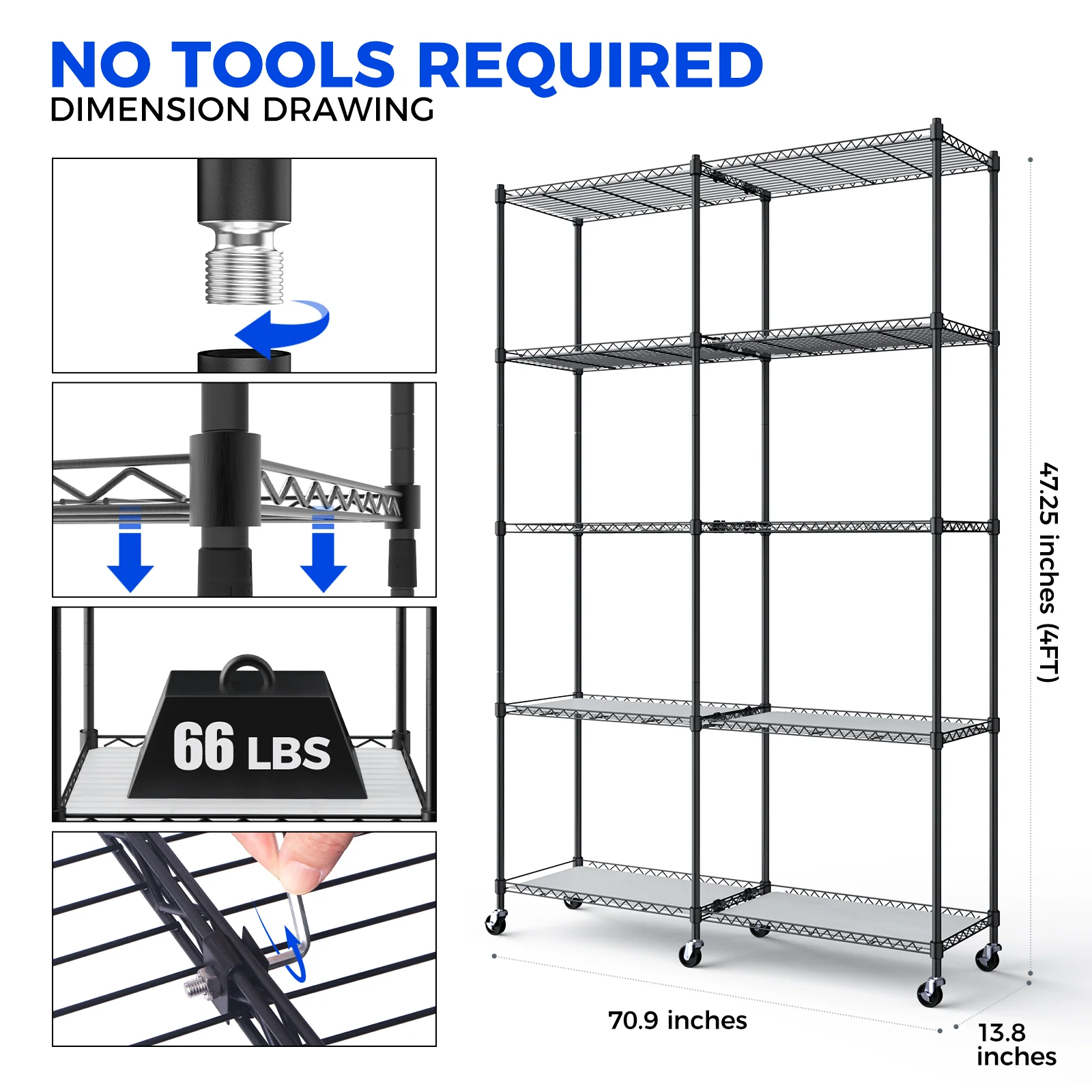 Barrina 5-Tier Plant Stand with 8-Pack T5 20W LED Grow Lights 1.6FT 5000K | Full Spectrum & Timer | WE20 - Image 9