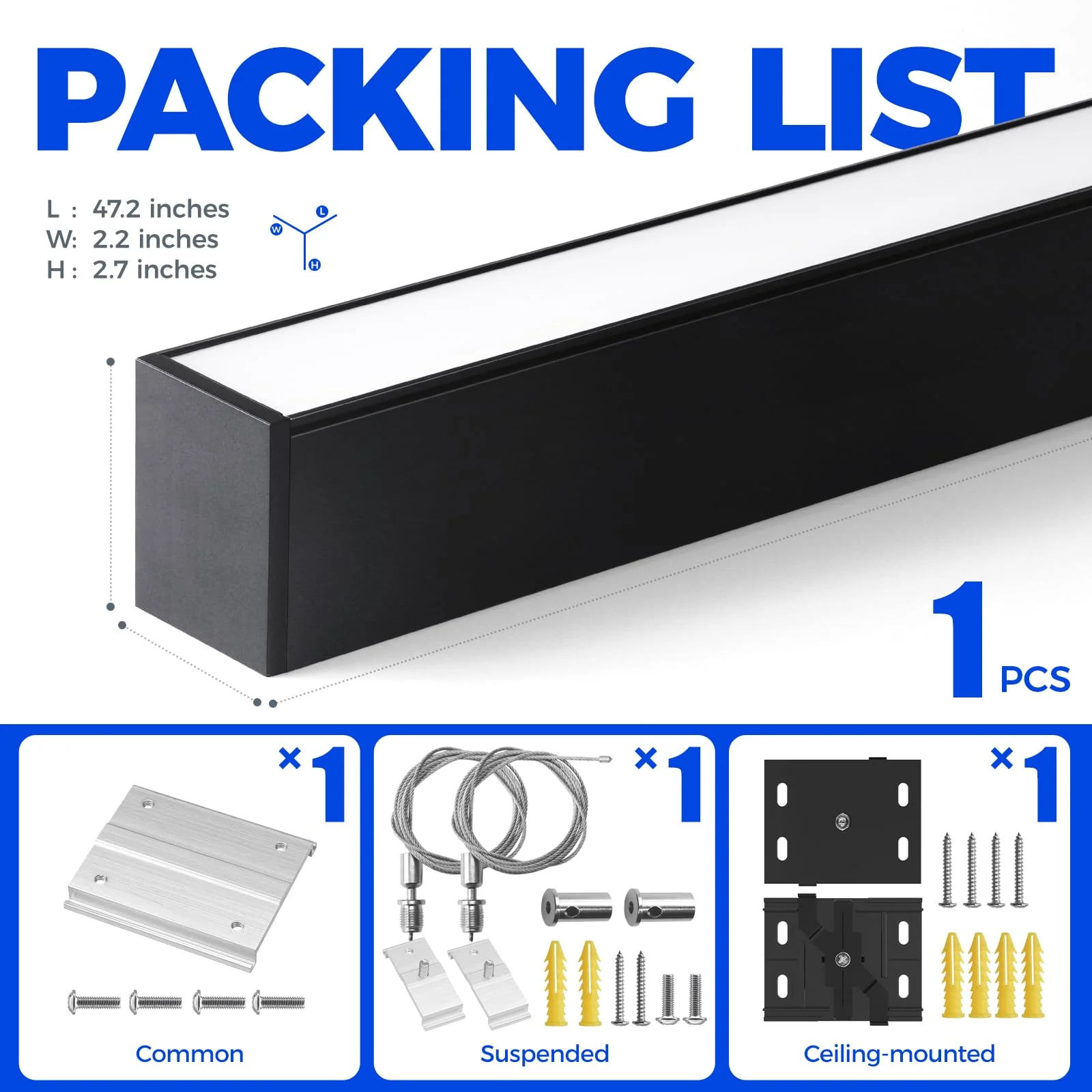 Barrina 5568-0-10V Series 2nd-Generation 45W LED Linear Lights 4FT 3000K - 6000K 4500LM | Seamless Connection & Dimmer Not Included - Image 8