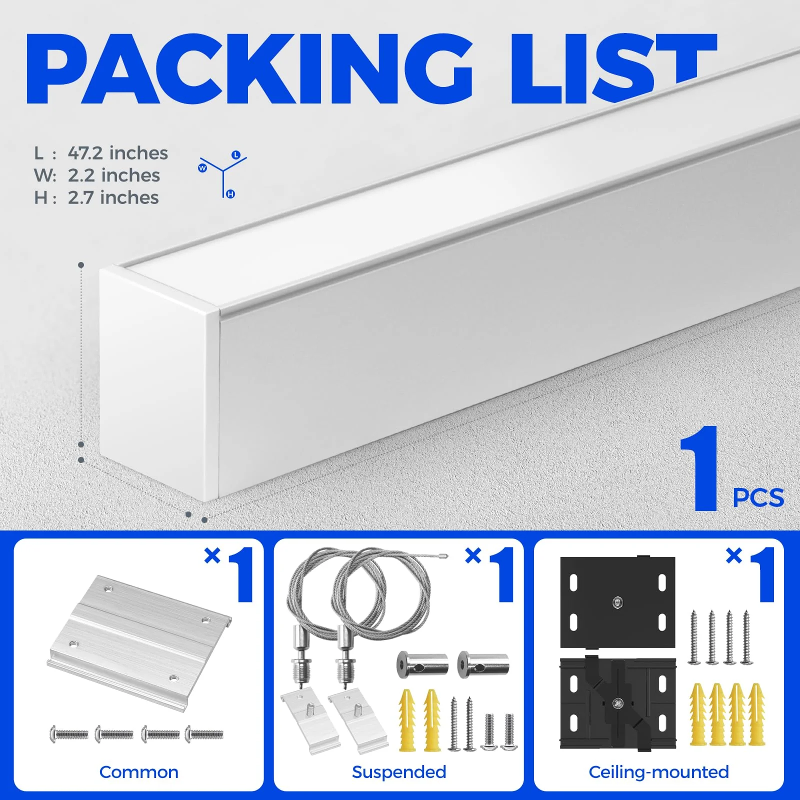 Barrina 5568-0-10V Series 2nd-Generation 45W LED Linear Lights 4FT 3000K - 6000K 4500LM | Seamless Connection & Dimmer Not Included - Image 8