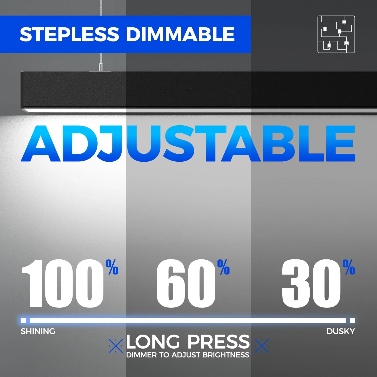 Barrina 5568 Remote Series 2nd-Generation 45W LED Linear Lights 4FT 3000K - 6000K 4500LM | Seamless Connection & Color Changing - Image 5