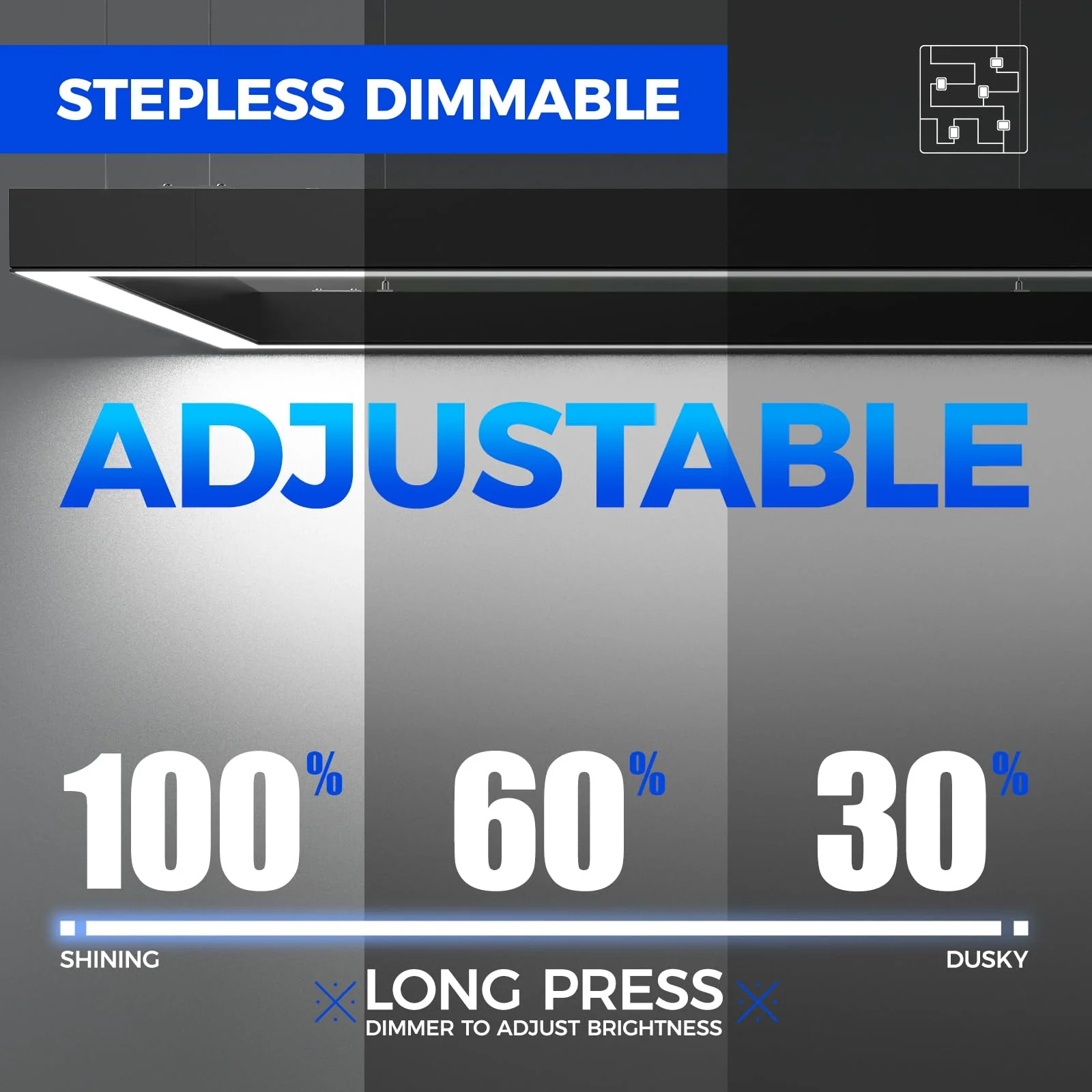 Barrina 5568 Remote Series 2nd-Generation 306W Rectangular Set LED Linear Lights 9FT * 5FT 3000K - 6000K 30600LM | Seamless Connection & Color Changing - Image 5