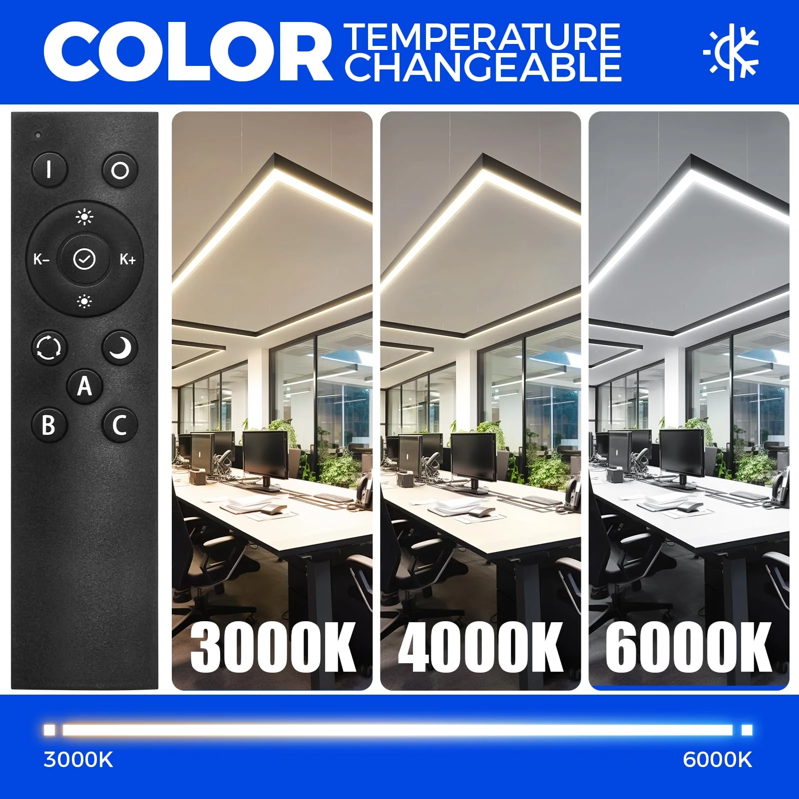 Barrina 5568 Remote Series 2nd-Generation 306W Rectangular Set LED Linear Lights 9FT * 5FT 3000K - 6000K 30600LM | Seamless Connection & Color Changing - Image 6