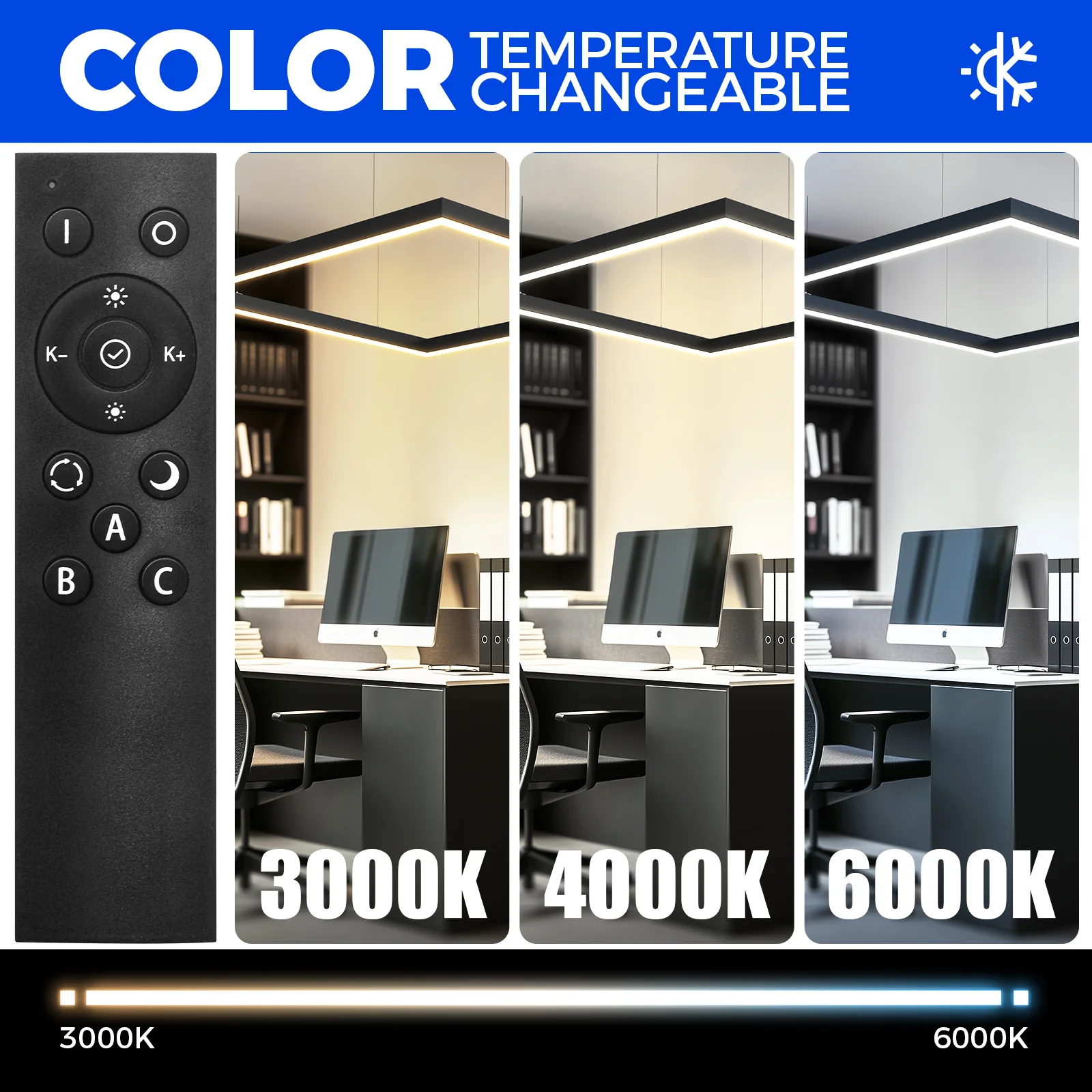 Barrina 5568 Remote Series 2nd-Generation 216W Square Set LED Linear Lights 5FT * 5FT 3000K - 6000K 21600LM | Seamless Connection & Color Changing - Image 6