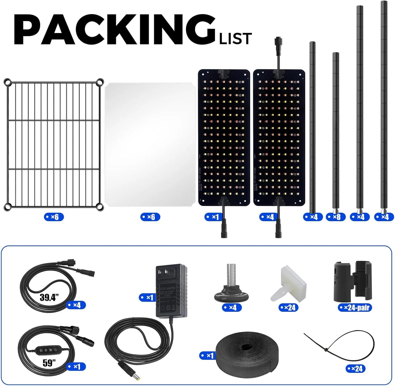 Barrina 6-Tier Plant Stand with 5-Pack 10W Grow Light Panels 3 Spectrums | Full Spectrum & Timer | DC10 - Image 8