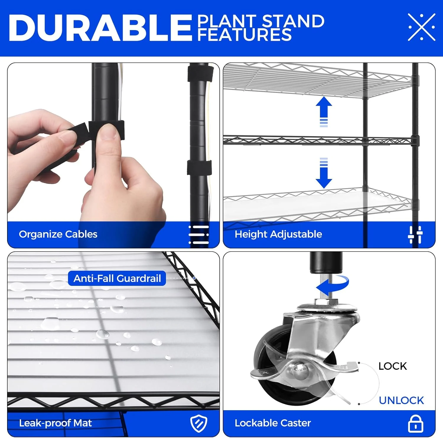 Barrina 6-Tier Plant Stand with 5-Pack T5 30W LED Grow Lights 2FT 3-Spectrum | Full Spectrum & Timer | CX2 - Image 5