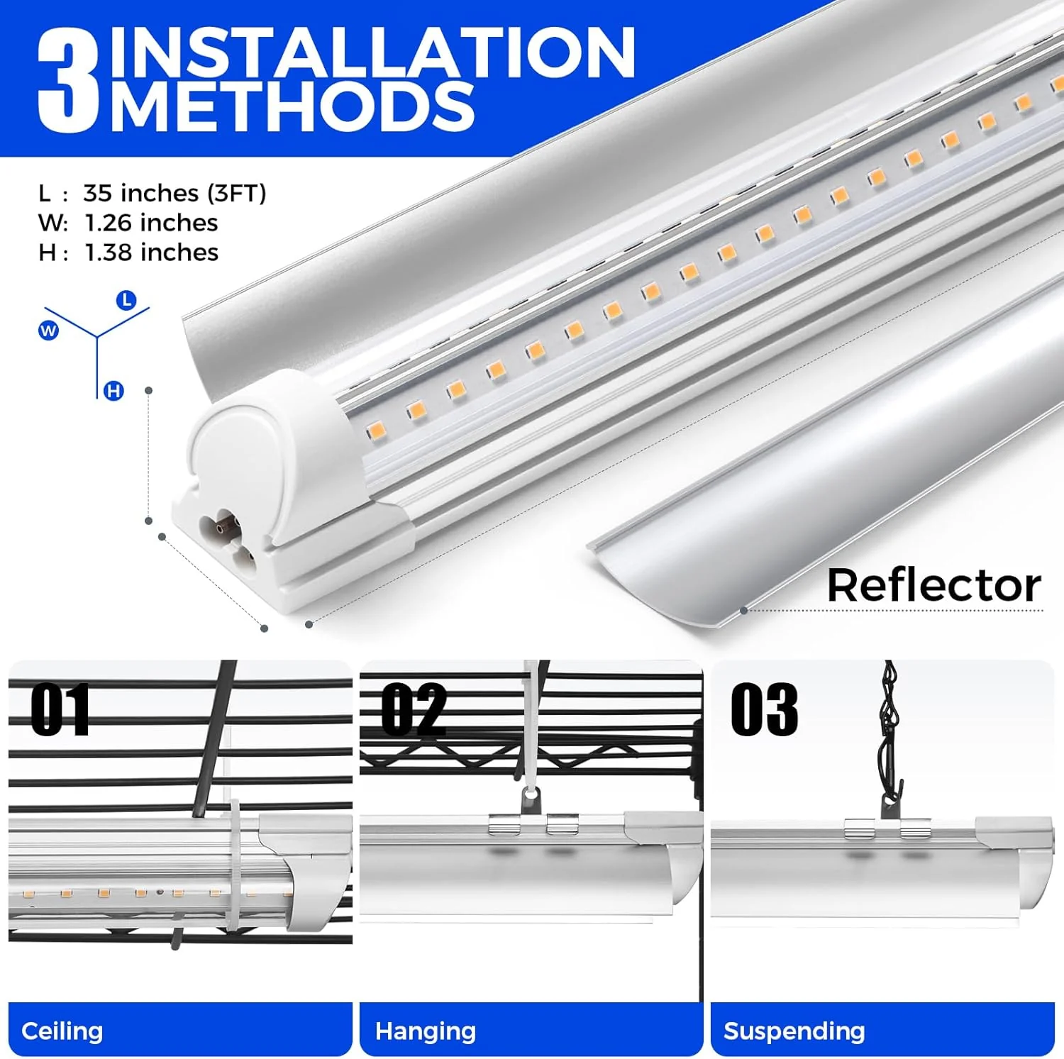 Barrina 6-Tier Plant Stand with 5-Pack T8 30W LED Grow Lights 3FT Yellow Light | Full Spectrum & Timer | QI30 - Image 6