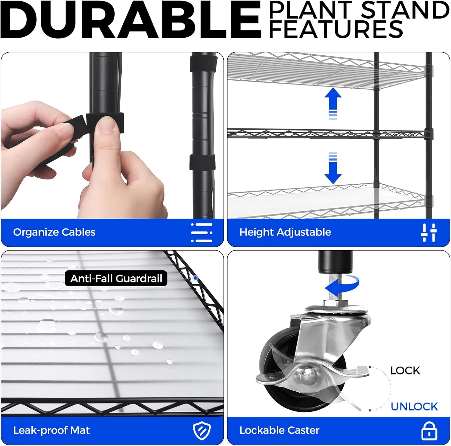Barrina 6-Tier Plant Stand with 5-Pack T8 30W LED Grow Lights 3FT Yellow Light | Full Spectrum & Timer | QI30 - Image 7