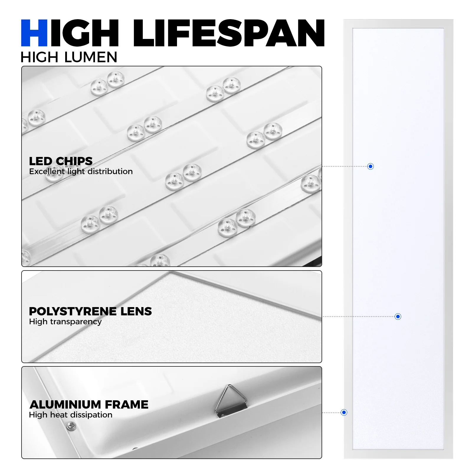 Barrina 72W LED Flat Panel Lights 3000K - 6000k 8640LM | 0-10V Dimmable, 5CCT | ‎JM-6035 - Image 5