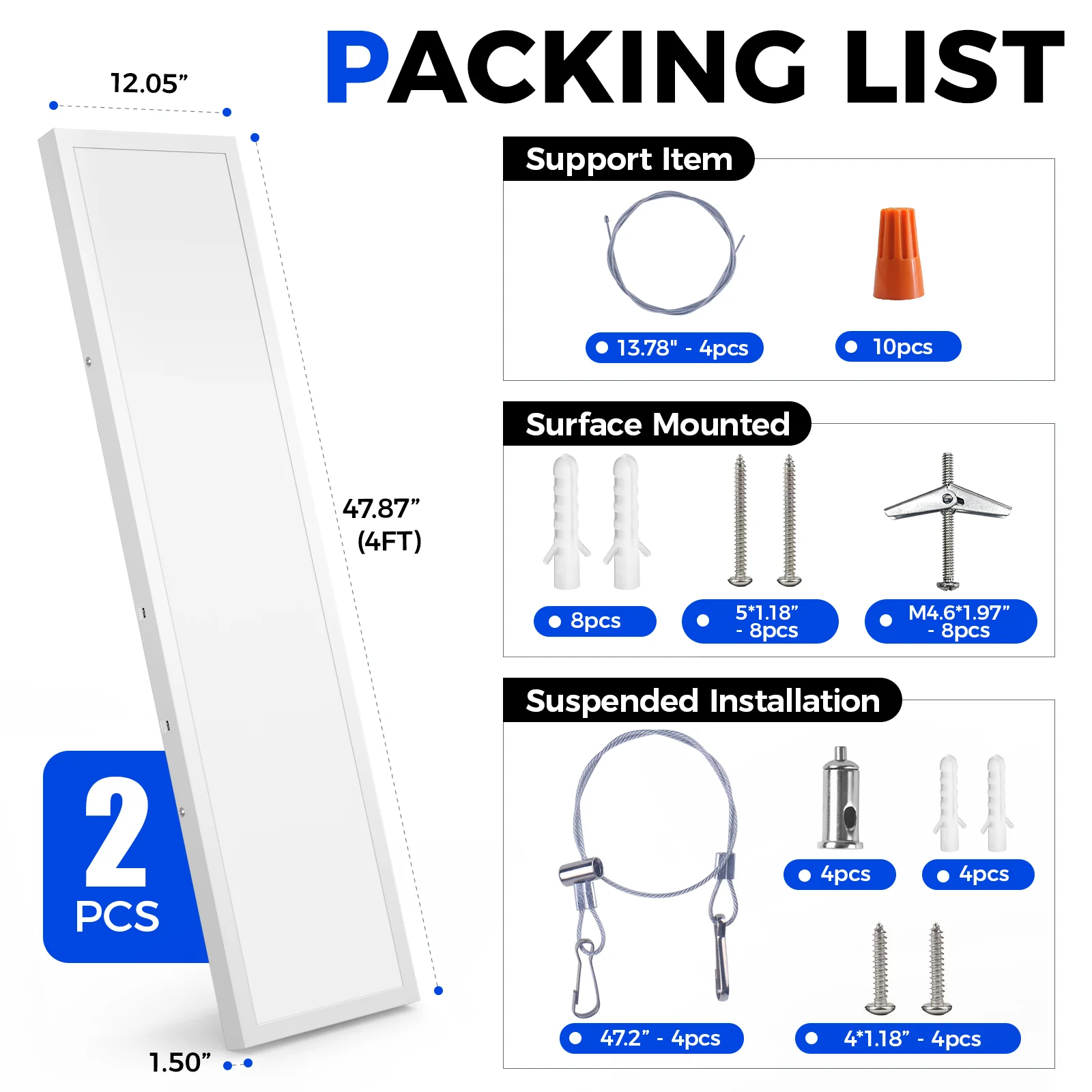 Barrina 72W LED Flat Panel Lights 3000K - 6000k 8640LM | 0-10V Dimmable, 5CCT | ‎JM-6035 - Image 9