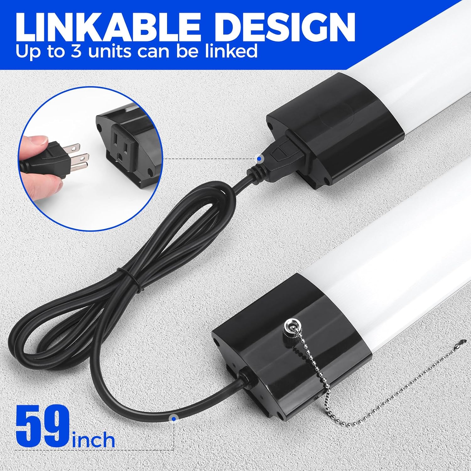 Barrina 84W LED Shop Lights 4FT 5000K 10000LM | Hanging, Linkable & Power Plug Cords | BS84 - Image 6
