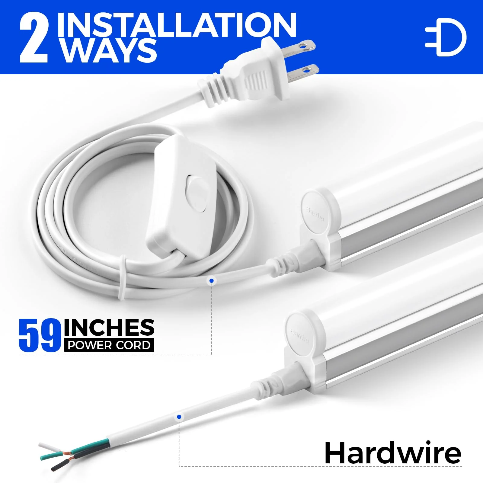 Barrina T5 10W LED Shop Lights 2FT 5000K 1100LM | Linkable & Corded Electric Switch | AAF10 - Image 5