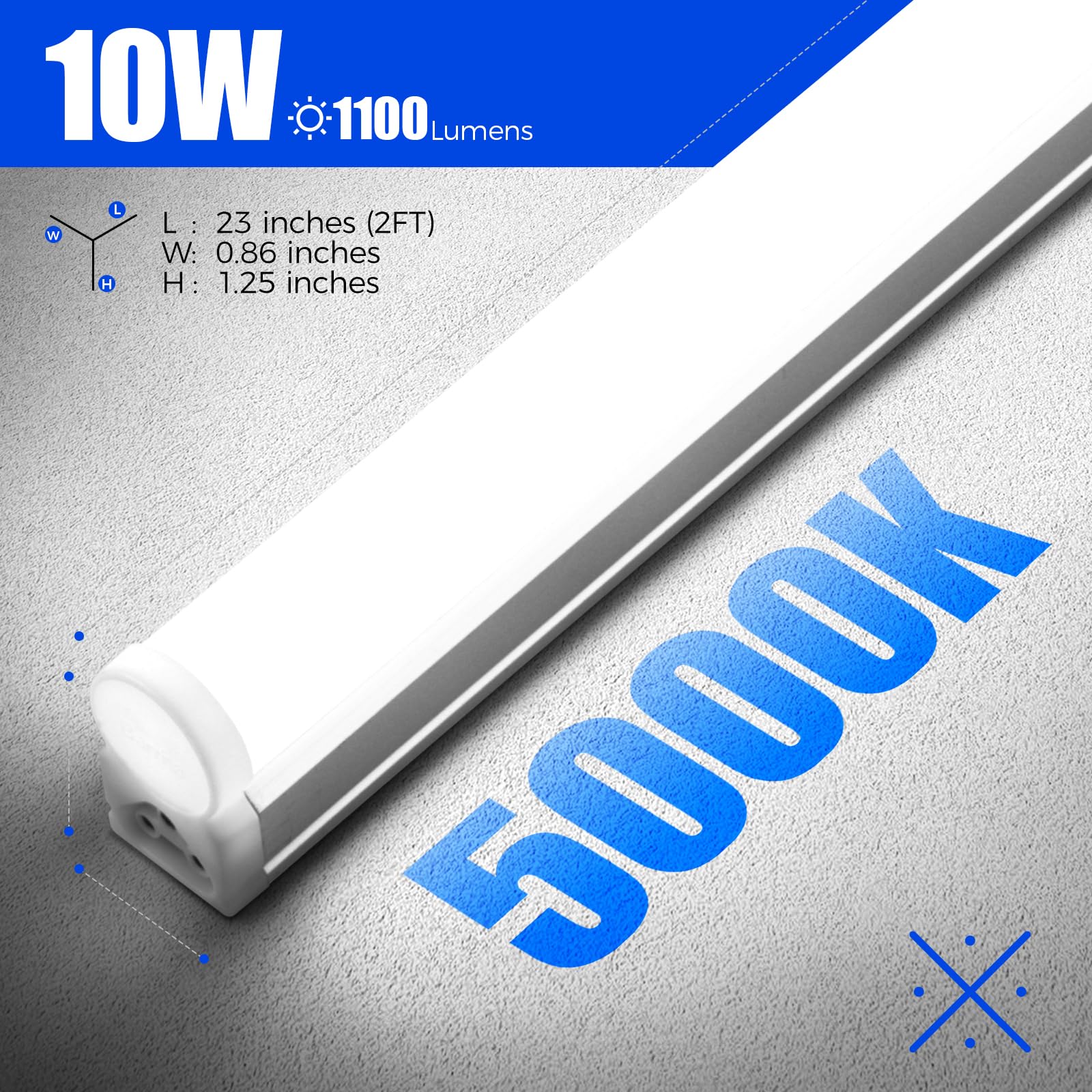 Barrina T5 10W LED Shop Lights 2FT 5000K 1100LM | Linkable & Corded Electric Switch | AAF10 - Image 6