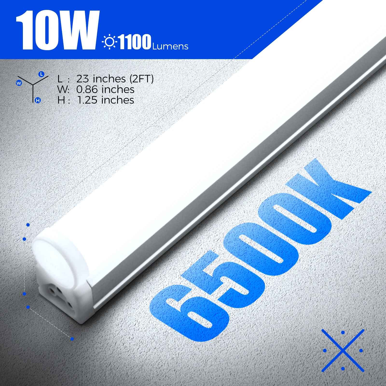 Barrina T5 10W LED Shop Lights 2FT 6500K 1100LM | Linkable & Corded Electric Switch | AAF10 - Image 6