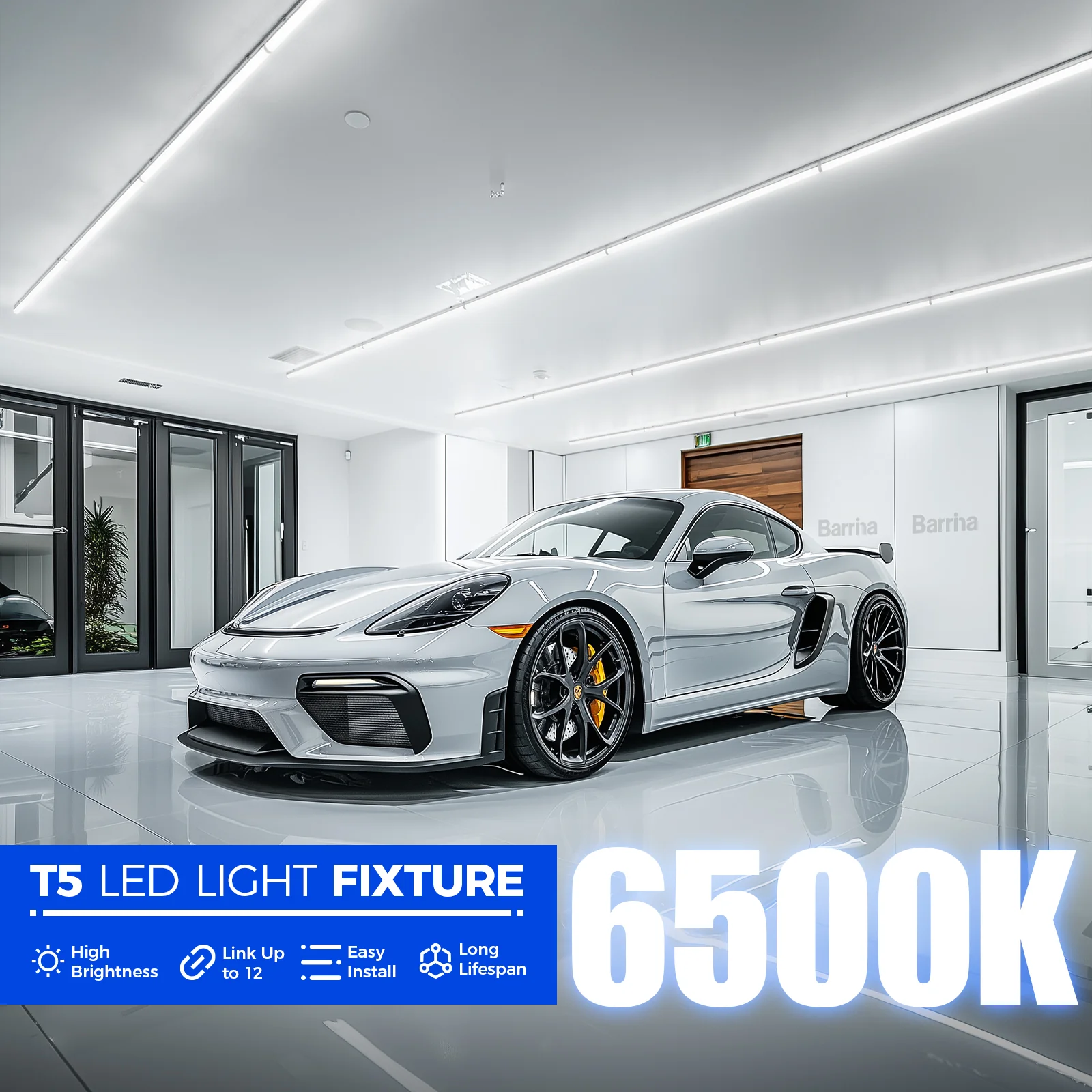 Barrina T5 10W LED Shop Lights 2FT 6500K 1100LM | Linkable & Corded Electric Switch | AAF10 - Image 7