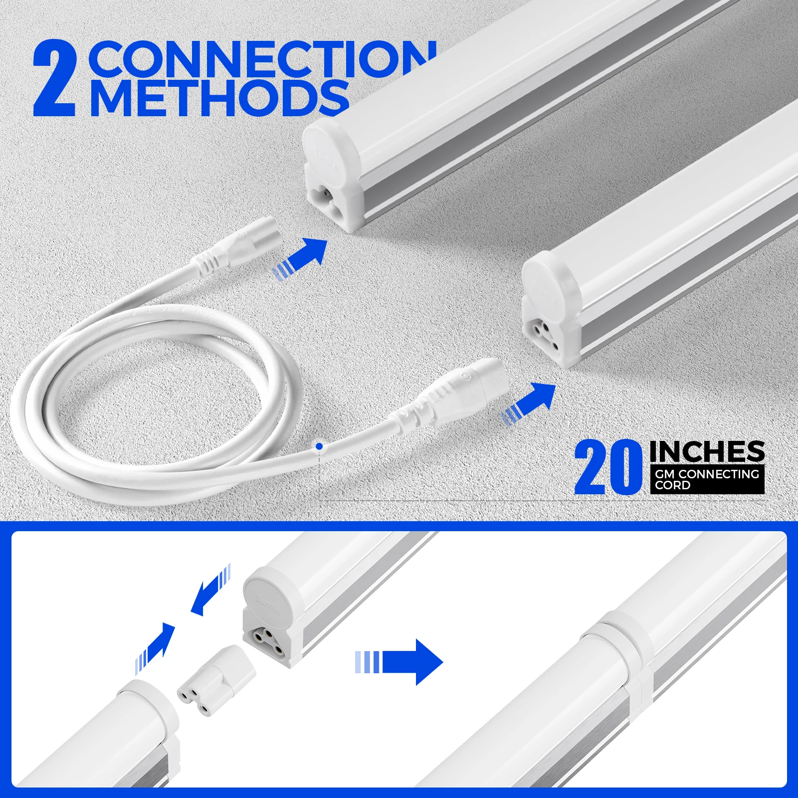 Barrina T5 20W LED Shop Lights 4FT 3000K 2200LM | Linkable & Corded Electric Switch | AAL20 - Image 3