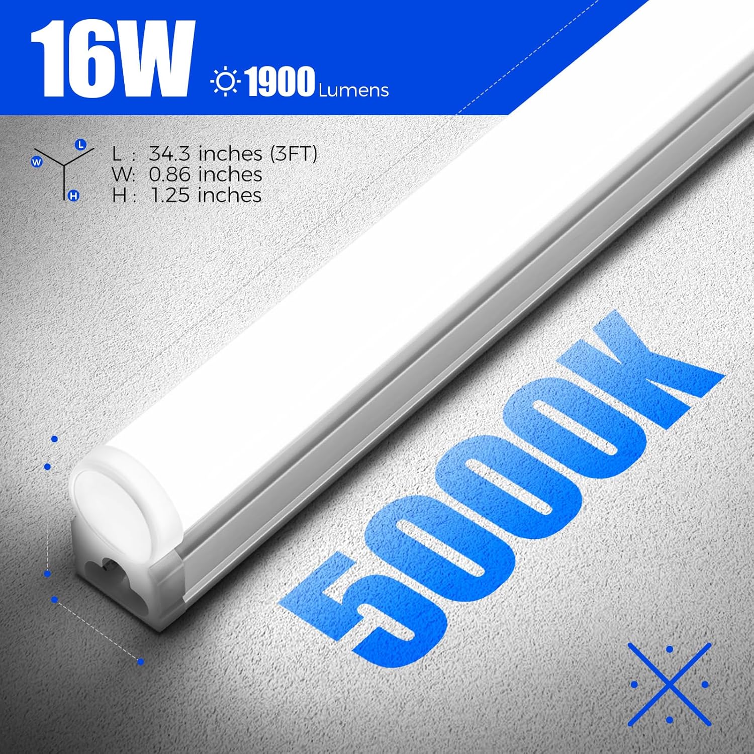 Barrina T5 16W LED Shop Lights 3FT 5000K 1900LM | Linkable & Corded Electric Switch | AAI16 - Image 6