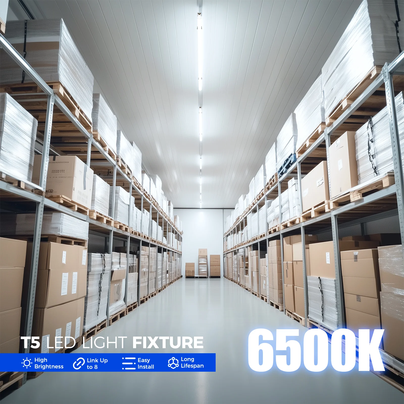 Barrina T5 20W LED Shop Lights 4FT 6500K 2200LM | Linkable & Corded Electric Switch | AAL20 - Image 6