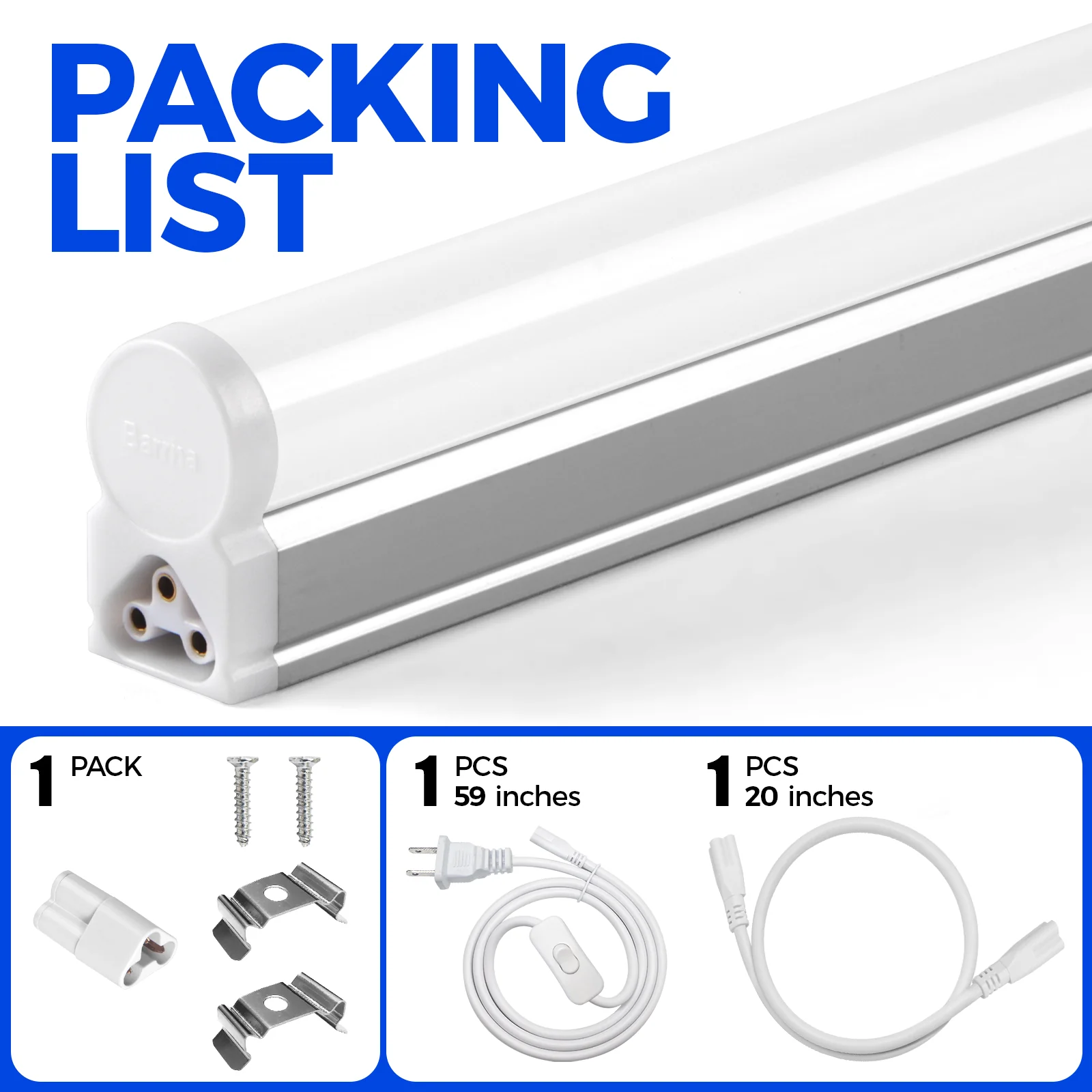 Barrina T5 20W LED Shop Lights 4FT 6500K 2200LM | Linkable & Corded Electric Switch | AAL20 - Image 7