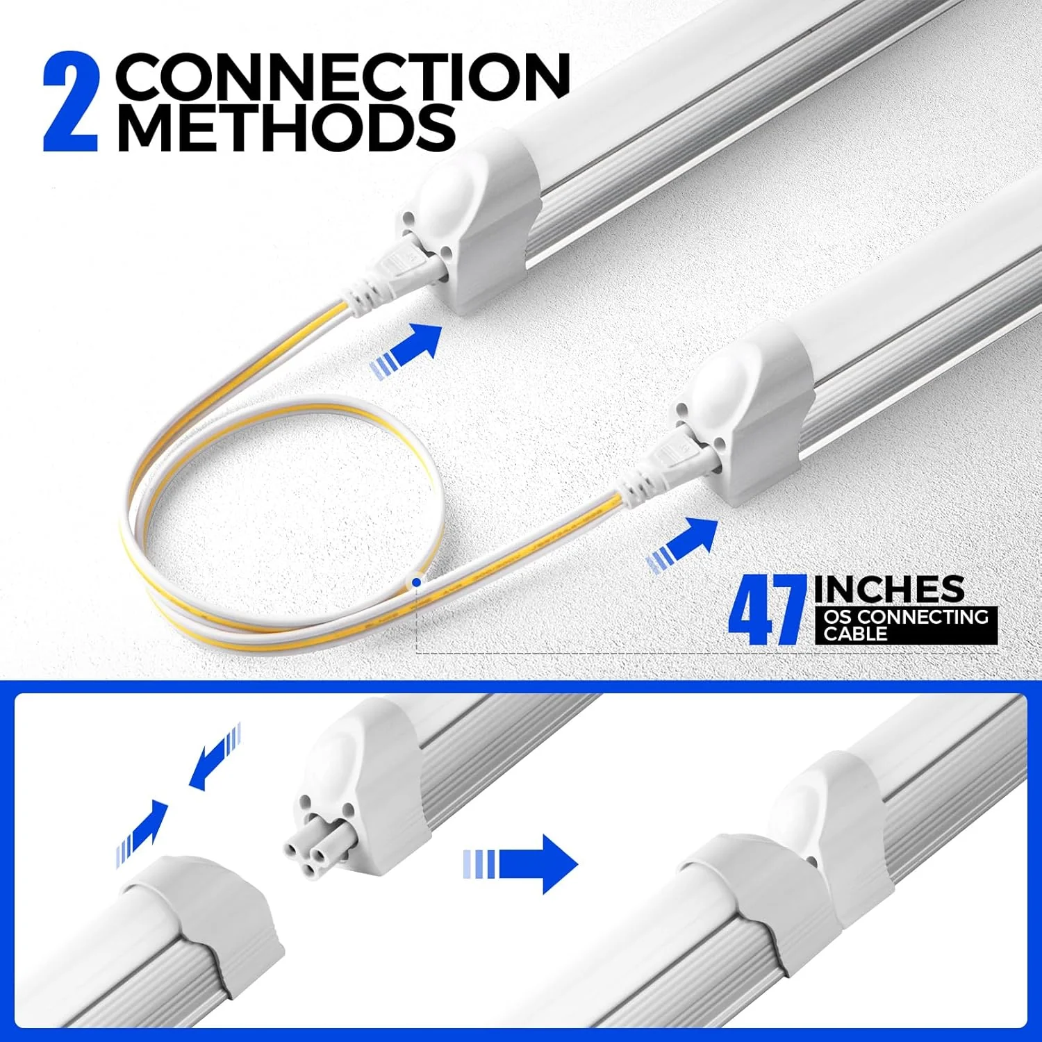 Barrina T5 45W LED Shop Lights 8FT 6500K 5000LM | Linkable & Corded Electric Switch | ABX45 - Image 4
