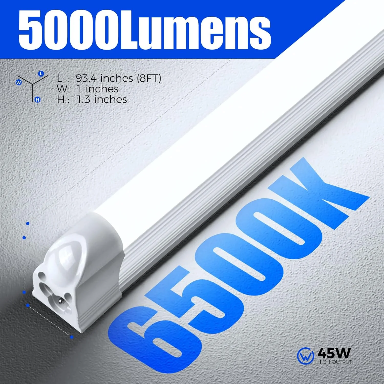 Barrina T5 45W LED Shop Lights 8FT 6500K 5000LM | Linkable & Corded Electric Switch | ABX45 - Image 6