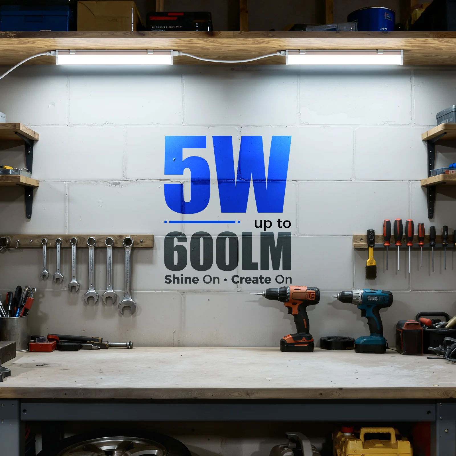 Barrina T5 5W LED Shop Lights 1FT 6500K 600LM | Linkable & Corded Electric Switch | AAC5 - Image 3