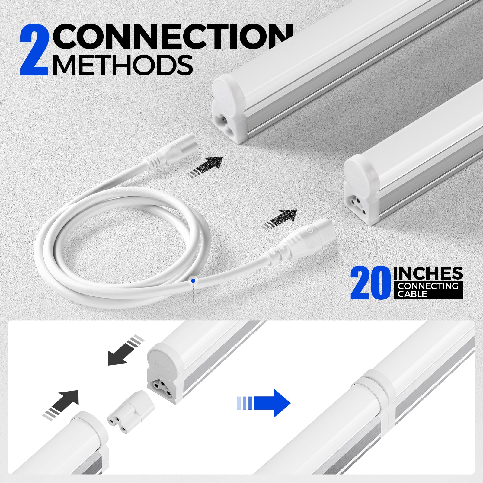 Barrina T5 5W LED Shop Lights 1FT 6500K 600LM | Linkable & Corded Electric Switch | AAC5 - Image 5