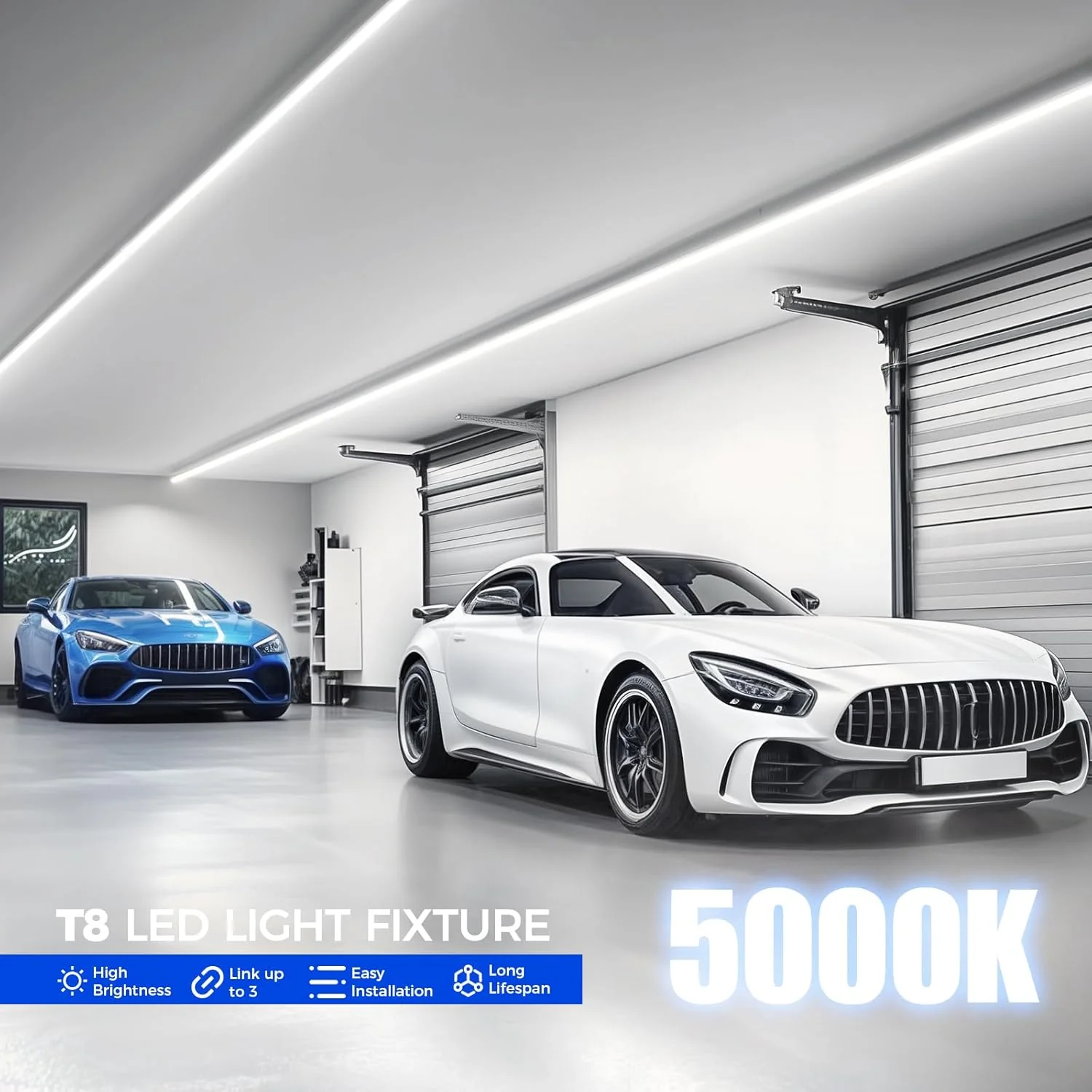 Barrina T8 100W LED Shop Lights 8FT 5000K 15000LM | Clear Cover & V Shape Tube | BAX100 - Image 3