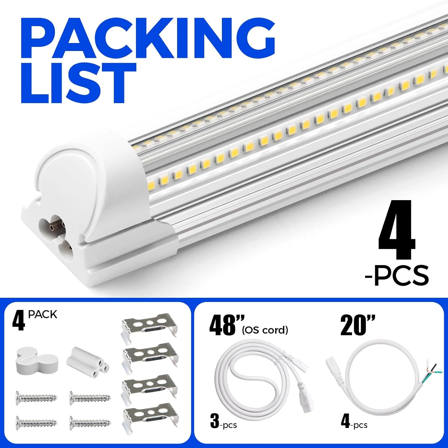Barrina T8 100W LED Shop Lights 8FT 5000K 15000LM | Clear Cover & V Shape Tube | BAX100 - Image 7