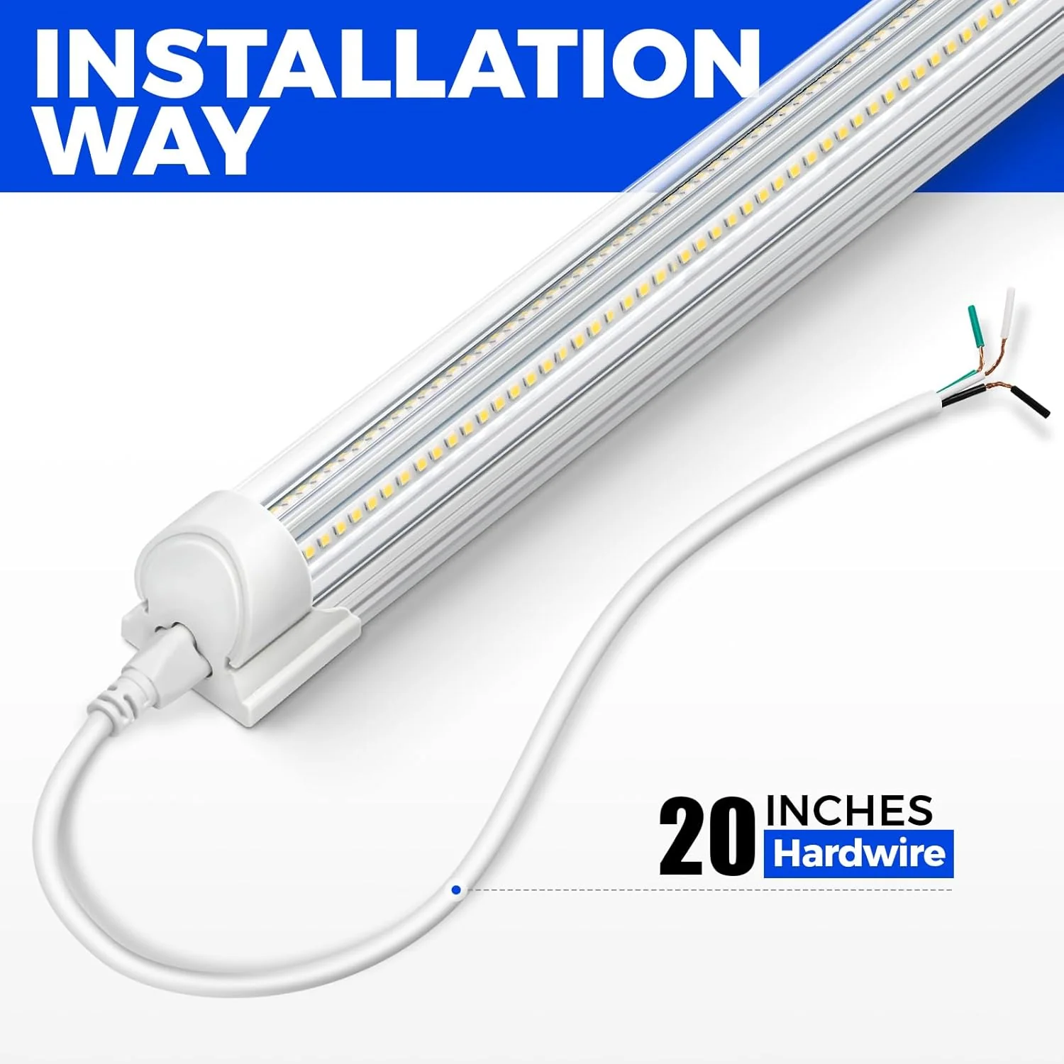 Barrina T8 100W LED Shop Lights 8FT 5000K 15000LM | Clear Cover & V Shape Tube | BAX100 - Image 8