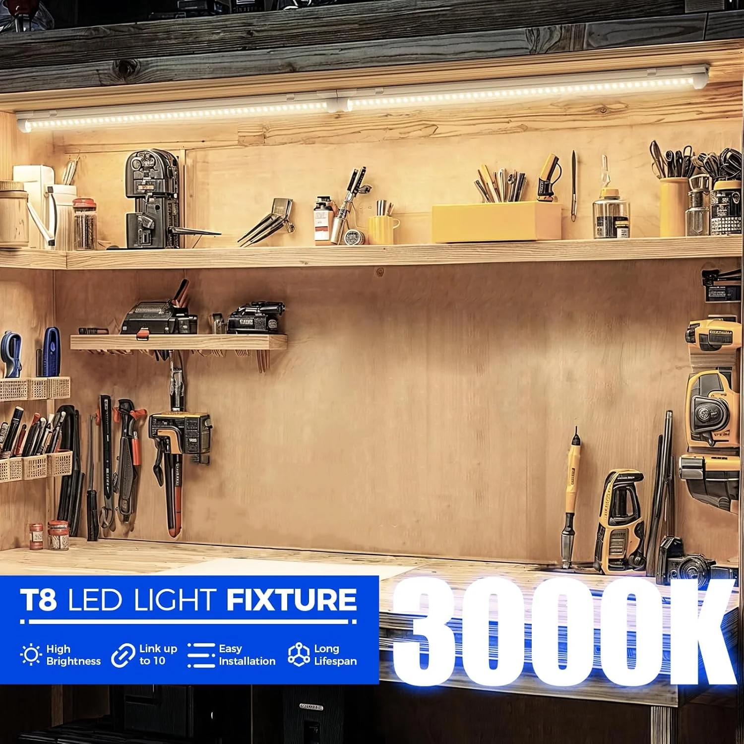 Barrina T8 20W LED Shop Lights 2FT 3000K 3000LM | Clear Cover & V Shape Tube | BAF20 - Image 4