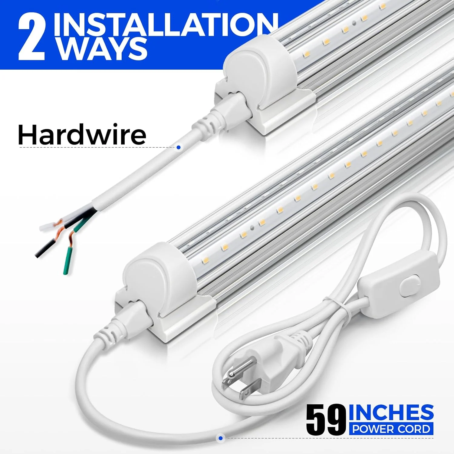 Barrina T8 20W LED Shop Lights 2FT 3000K 3000LM | Clear Cover & V Shape Tube | BAF20 - Image 6