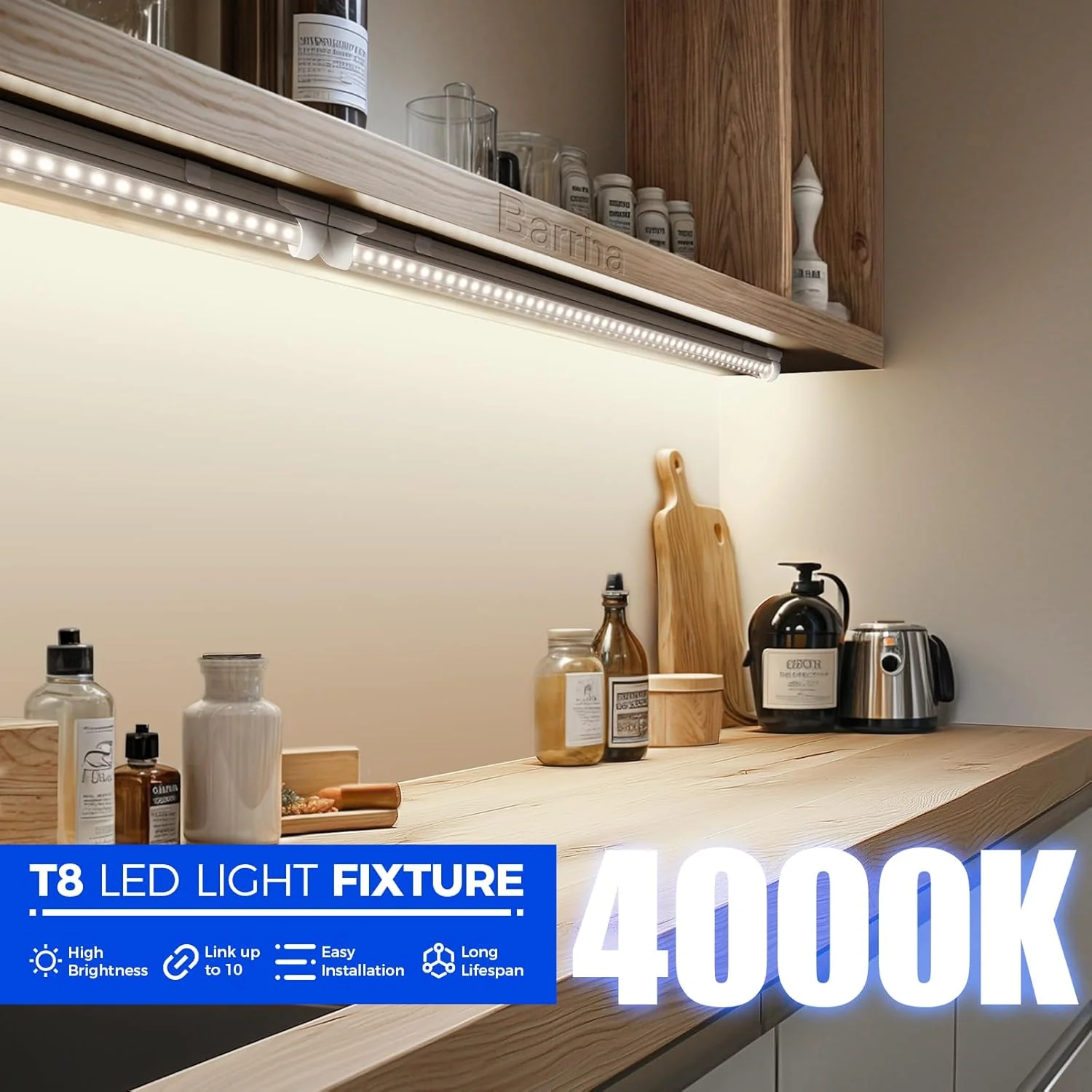 Barrina T8 20W LED Shop Lights 2FT 4000K 3000LM | Clear Cover & V Shape Tube | BAF20 - Image 4