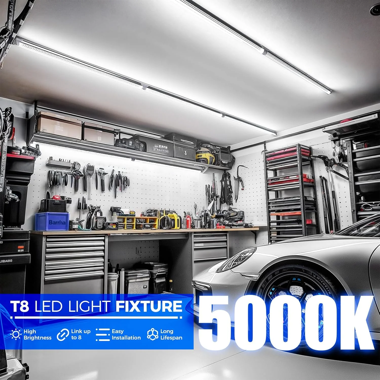 Barrina T8 30W LED Shop Lights 3FT 5000K 4000LM | Clear Cover & V Shape Tube | BAI30 - Image 4