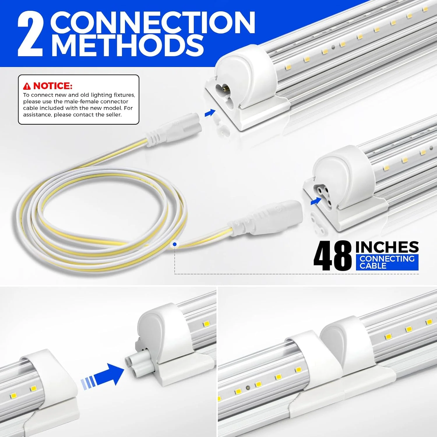 Barrina T8 30W LED Shop Lights 3FT 5000K 4000LM | Clear Cover & V Shape Tube | BAI30 - Image 7