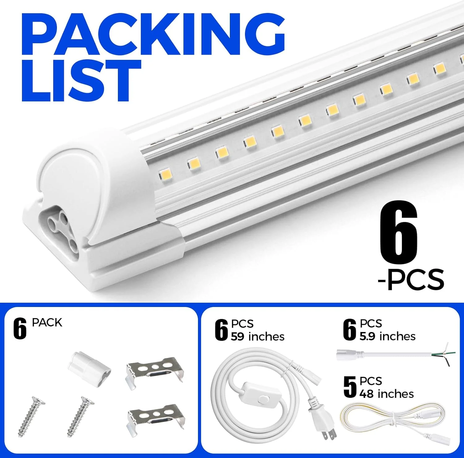 Barrina T8 40W LED Shop Lights 4FT 5000K 5500LM | Clear Cover & V Shape Tube | BAL40 - Image 11