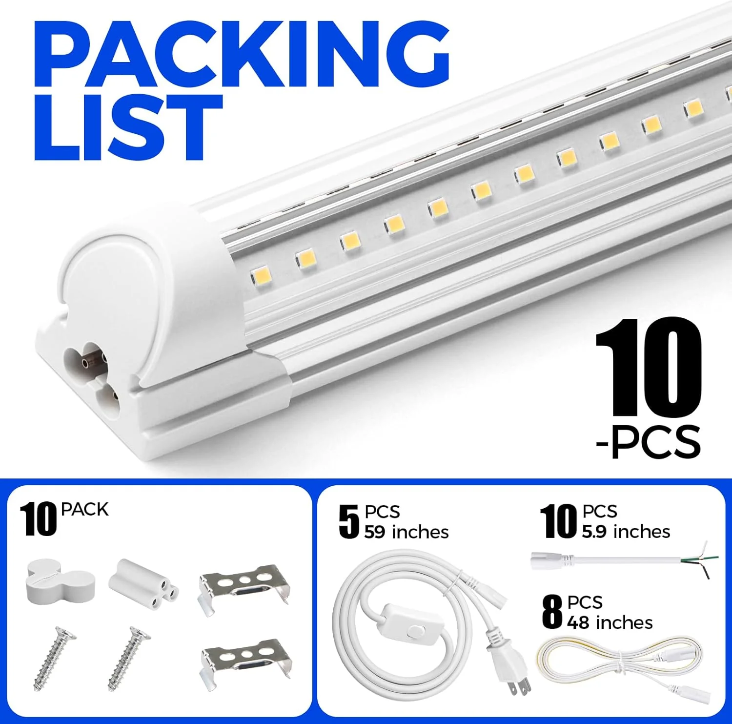 Barrina T8 40W LED Shop Lights 4FT 5000K 5500LM | Clear Cover & V Shape Tube | BAL40 - Image 13