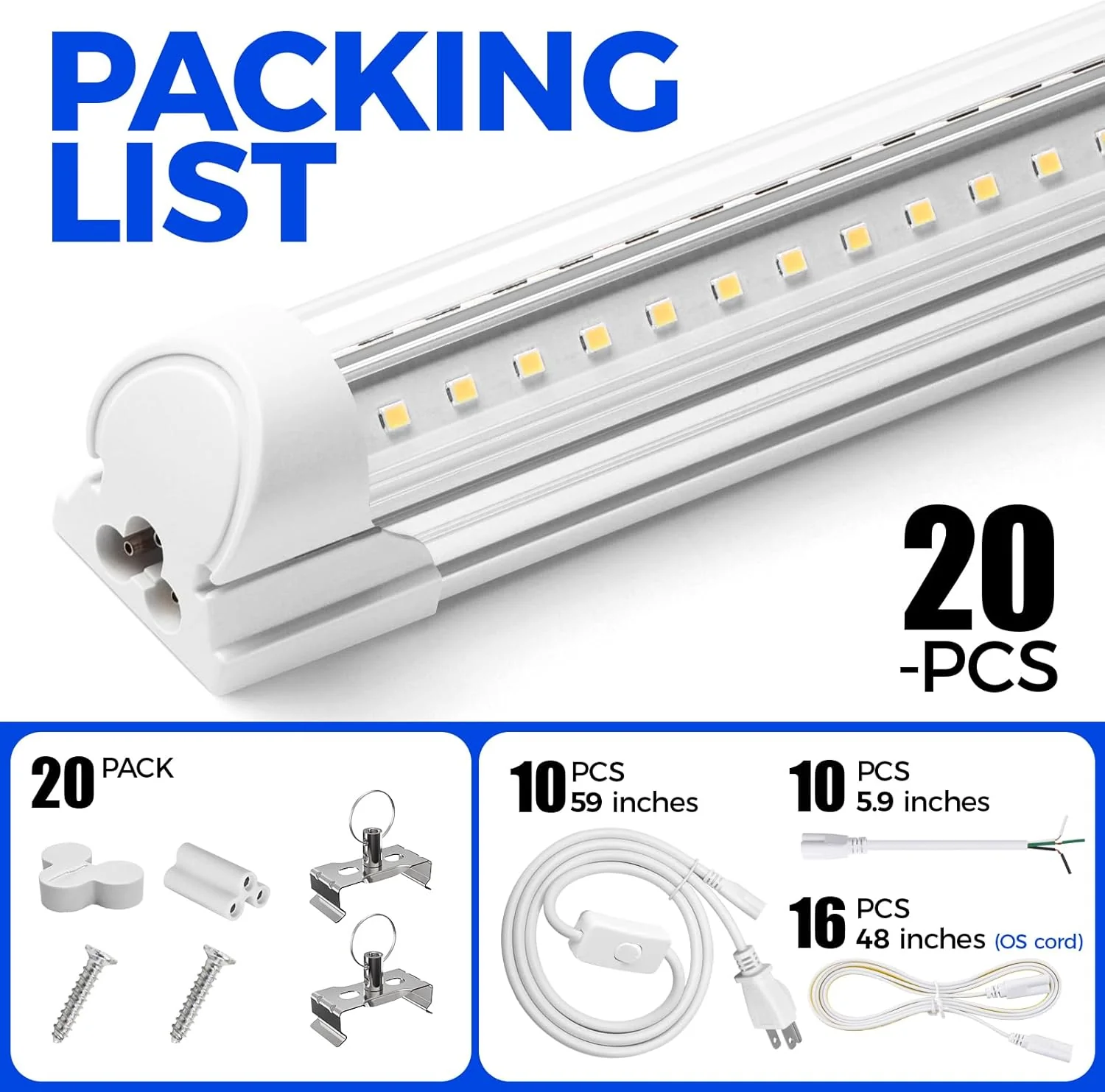 Barrina T8 40W LED Shop Lights 4FT 5000K 5500LM | Clear Cover & V Shape Tube | BAL40 - Image 15
