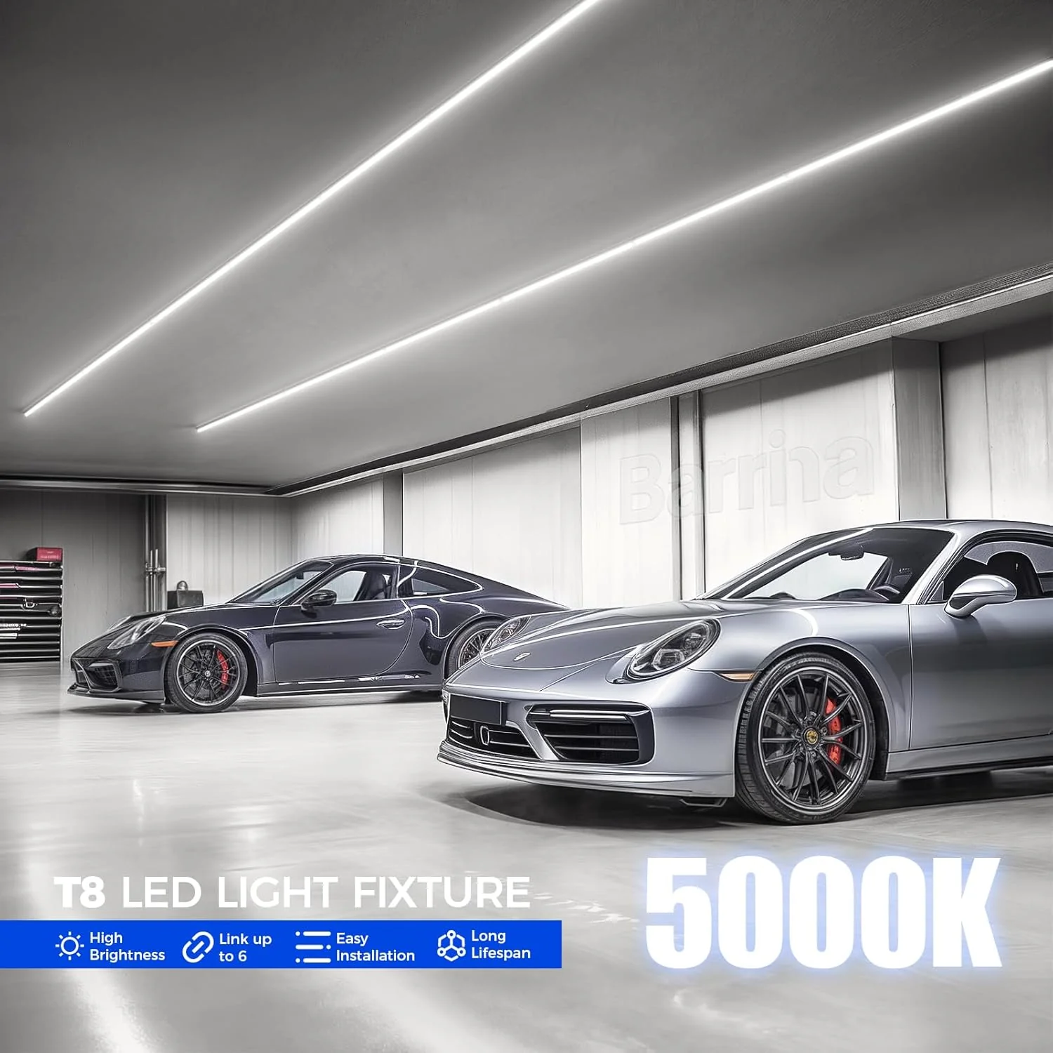 Barrina T8 40W LED Shop Lights 4FT 5000K 5500LM | Clear Cover & V Shape Tube | BAL40 - Image 5